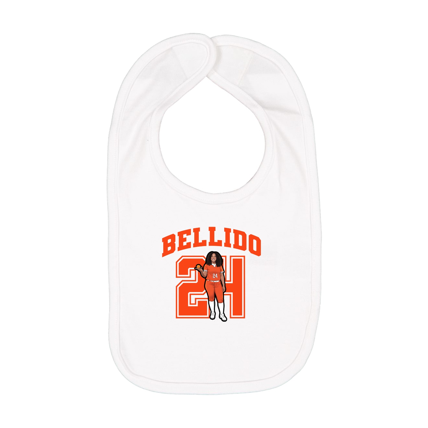 Infant Bib — Number in White