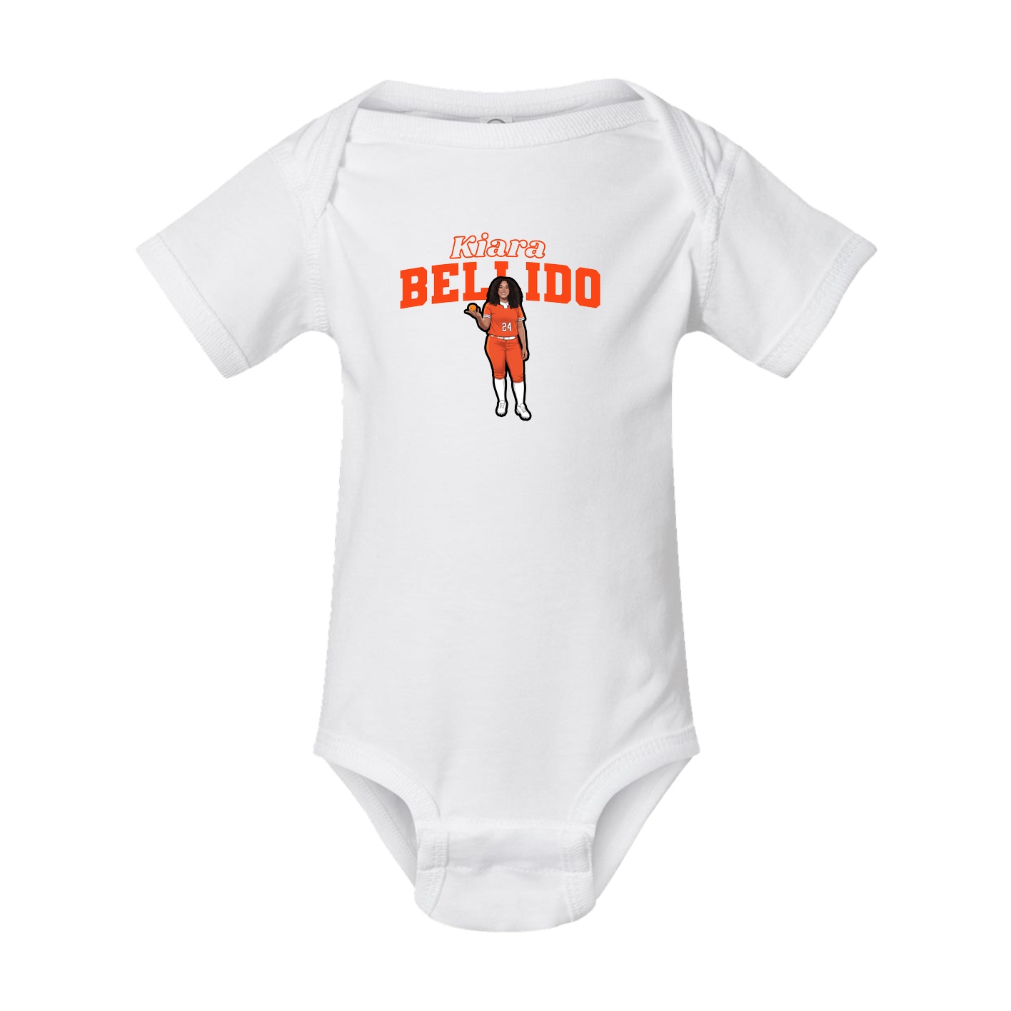 Baby Onesie — Name Arch in White