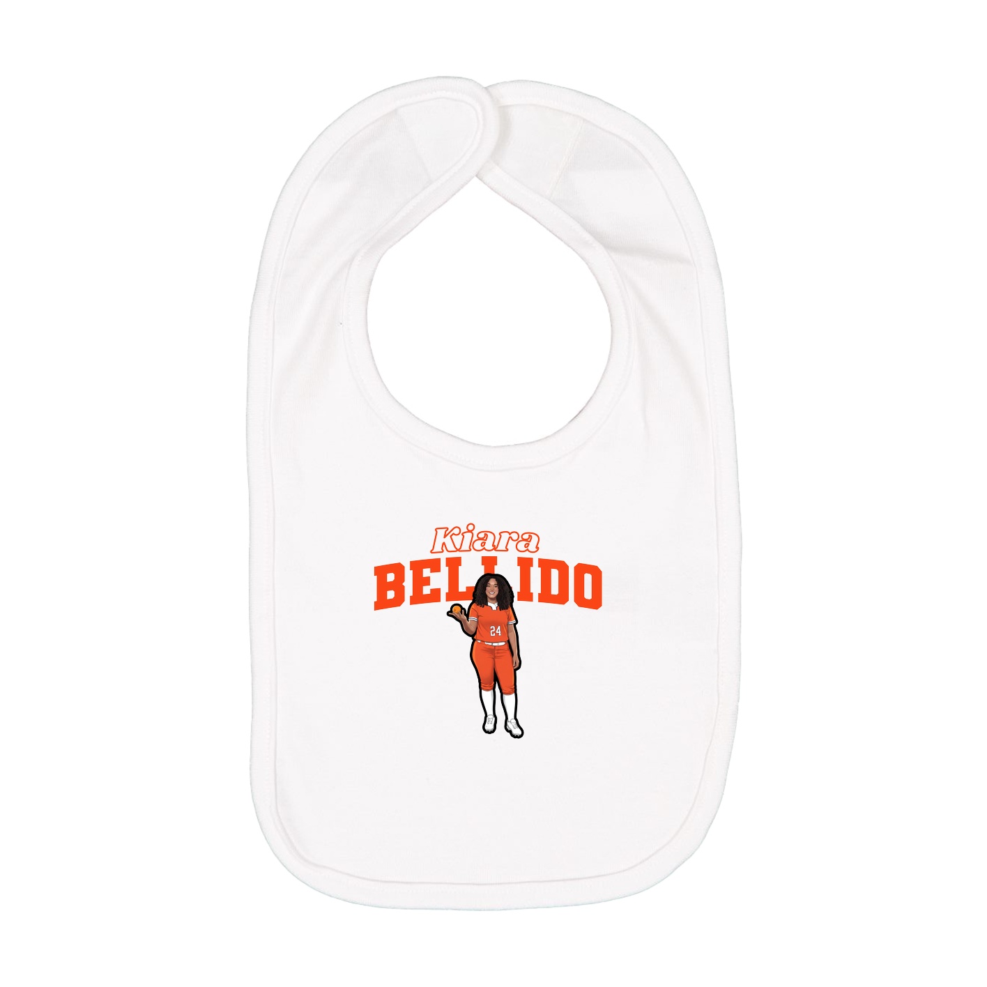 Infant Bib — Name Arch in White
