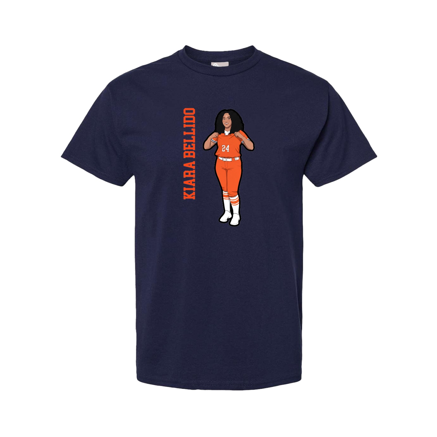 Youth Tee — Name Vertical in Navy