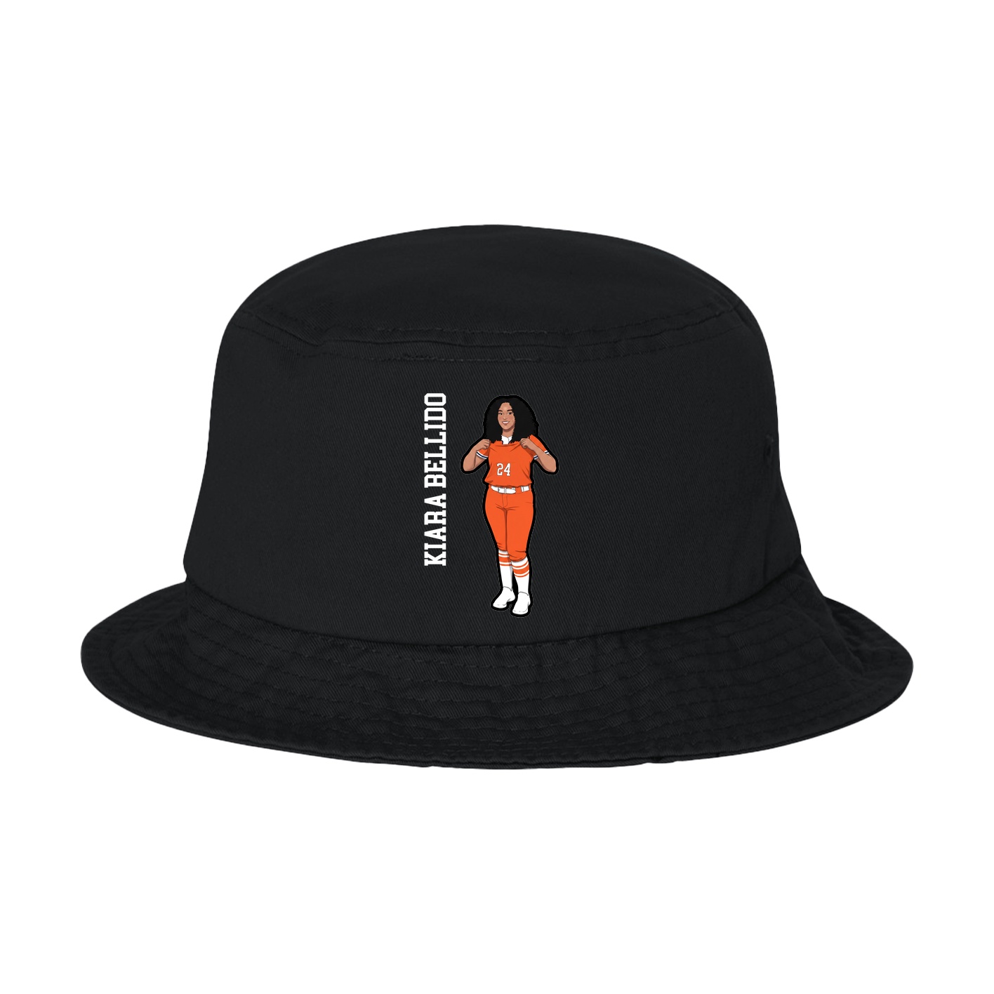 Bucket Cap — Name Vertical in Black