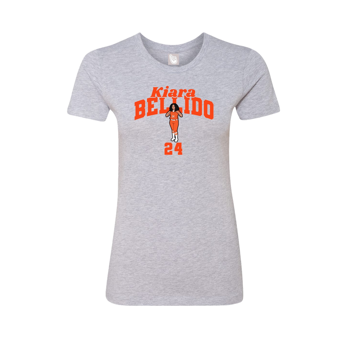 Fitted Women's Tee — Signature Arch in Grey