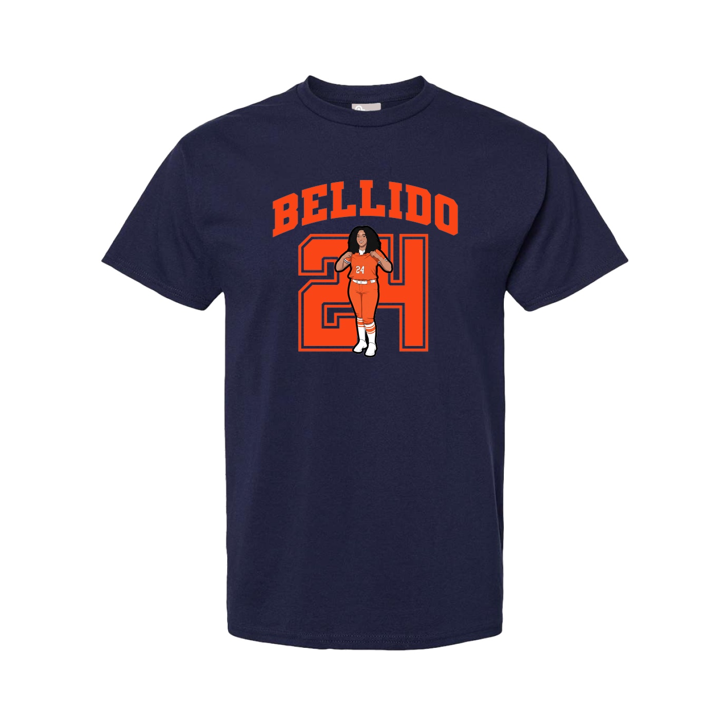 Youth Tee — Number in Navy