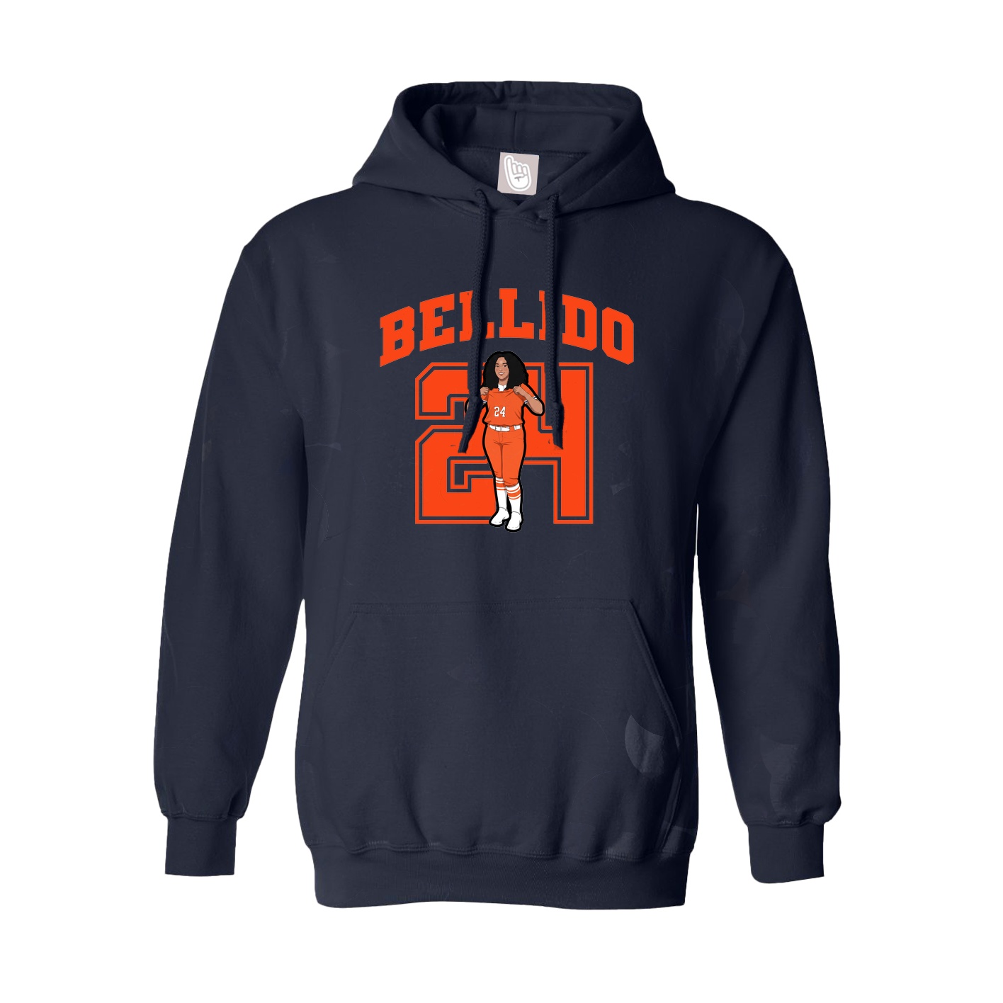 Youth Hoodie — Number in Navy