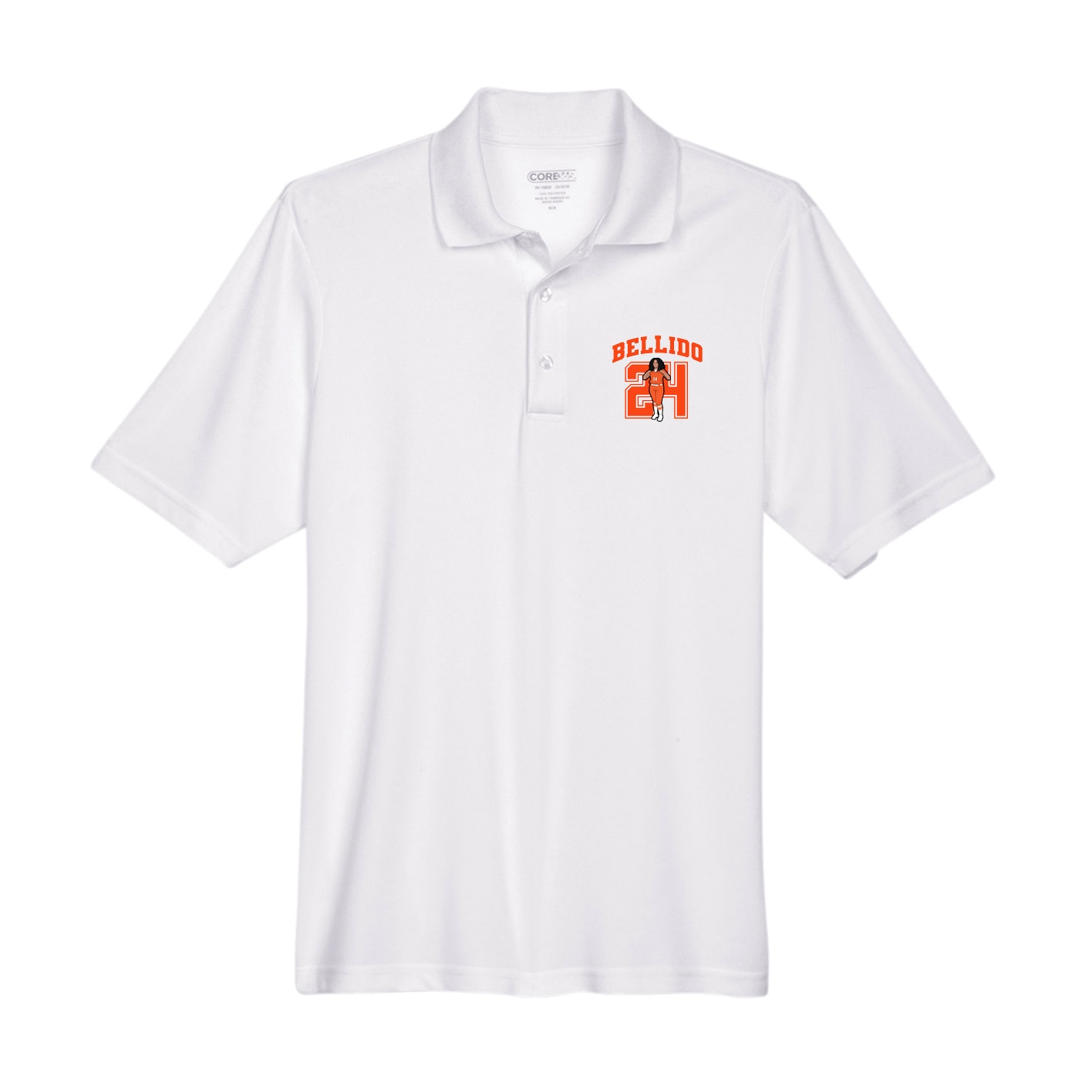 Performance Polo — Number in White