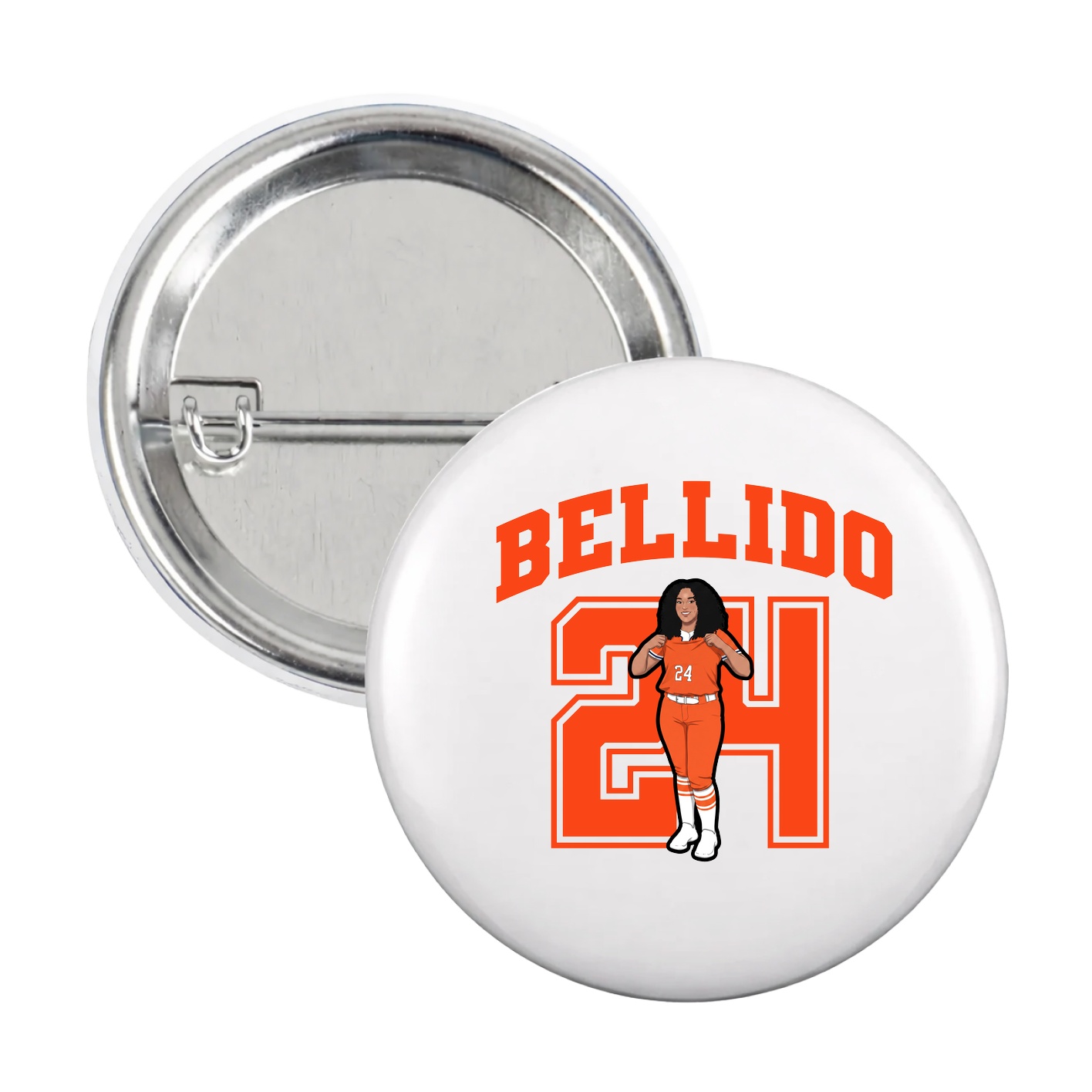 Game Day Button — Number in White