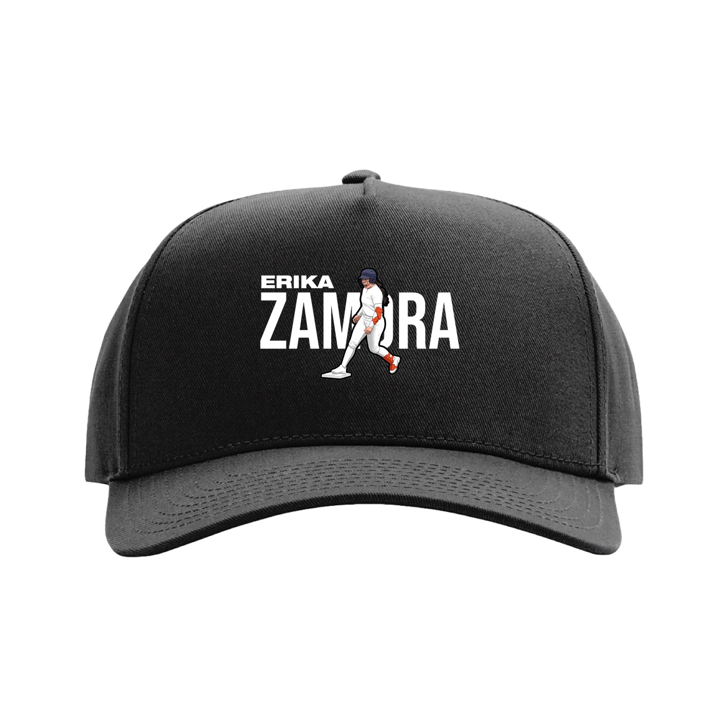 Full Fabric Five-Panel Champ Cap — Player Name in Black
