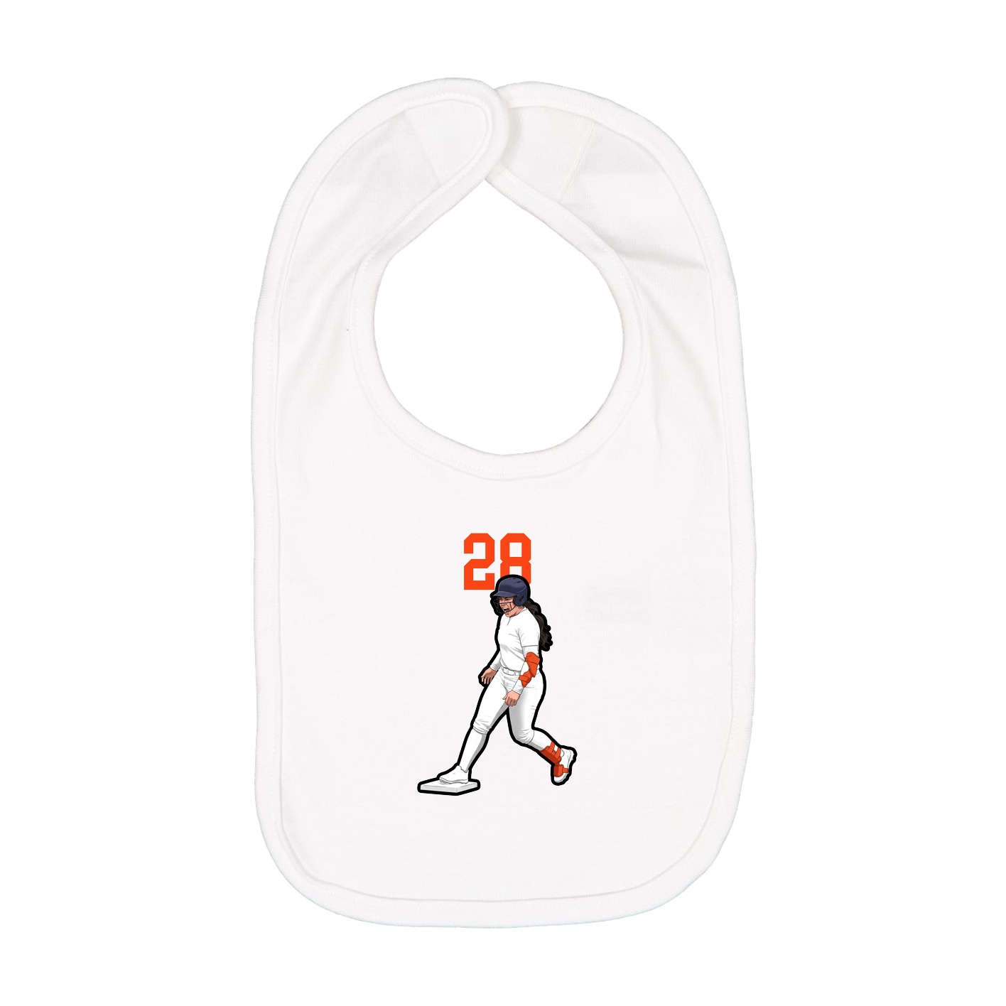 Infant Bib — Number Top in White