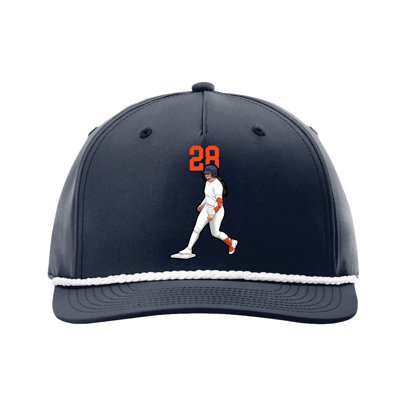 Five-Panel Classic Rope Cap — Number Top in Navy