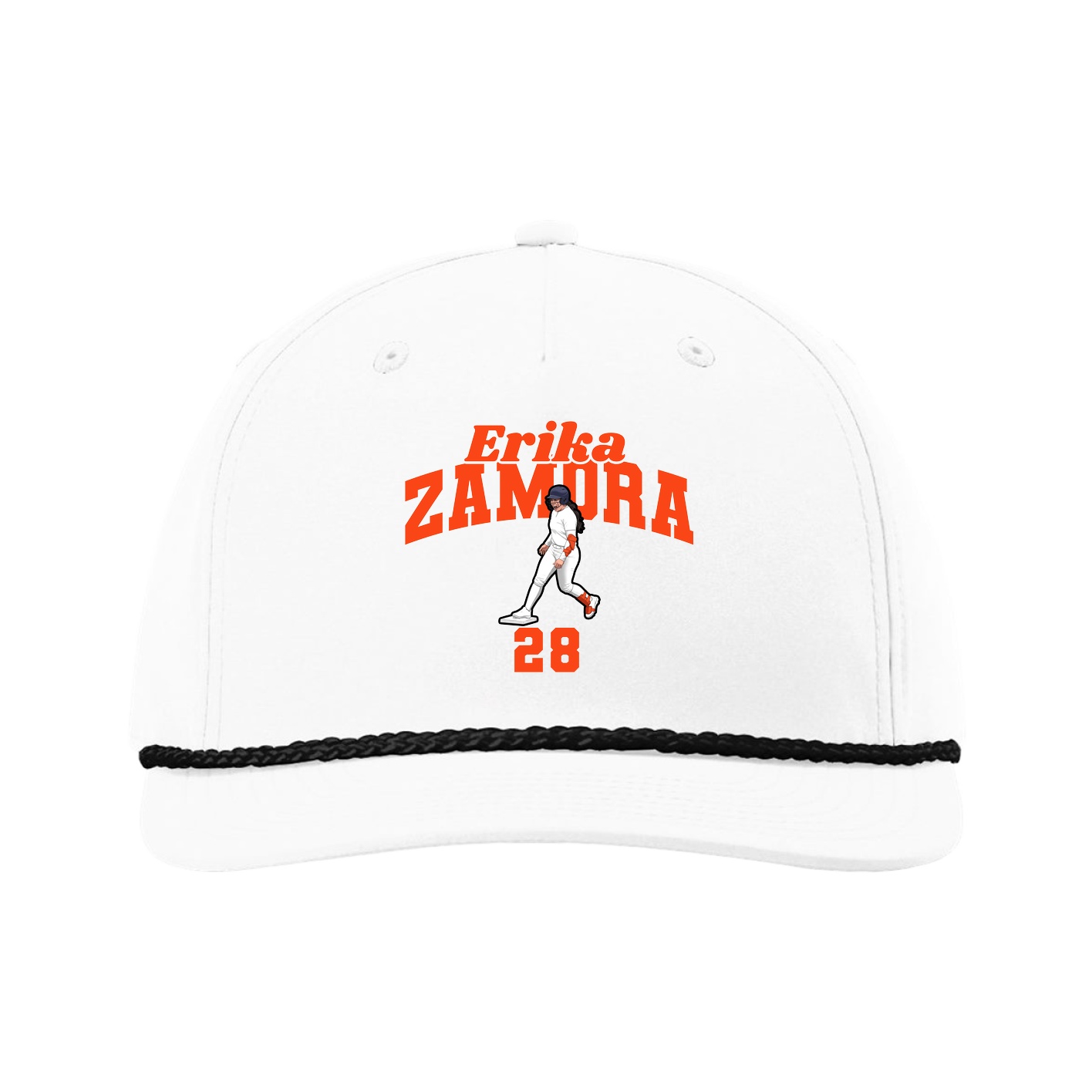 Five-Panel Classic Rope Cap — Signature Arch in White