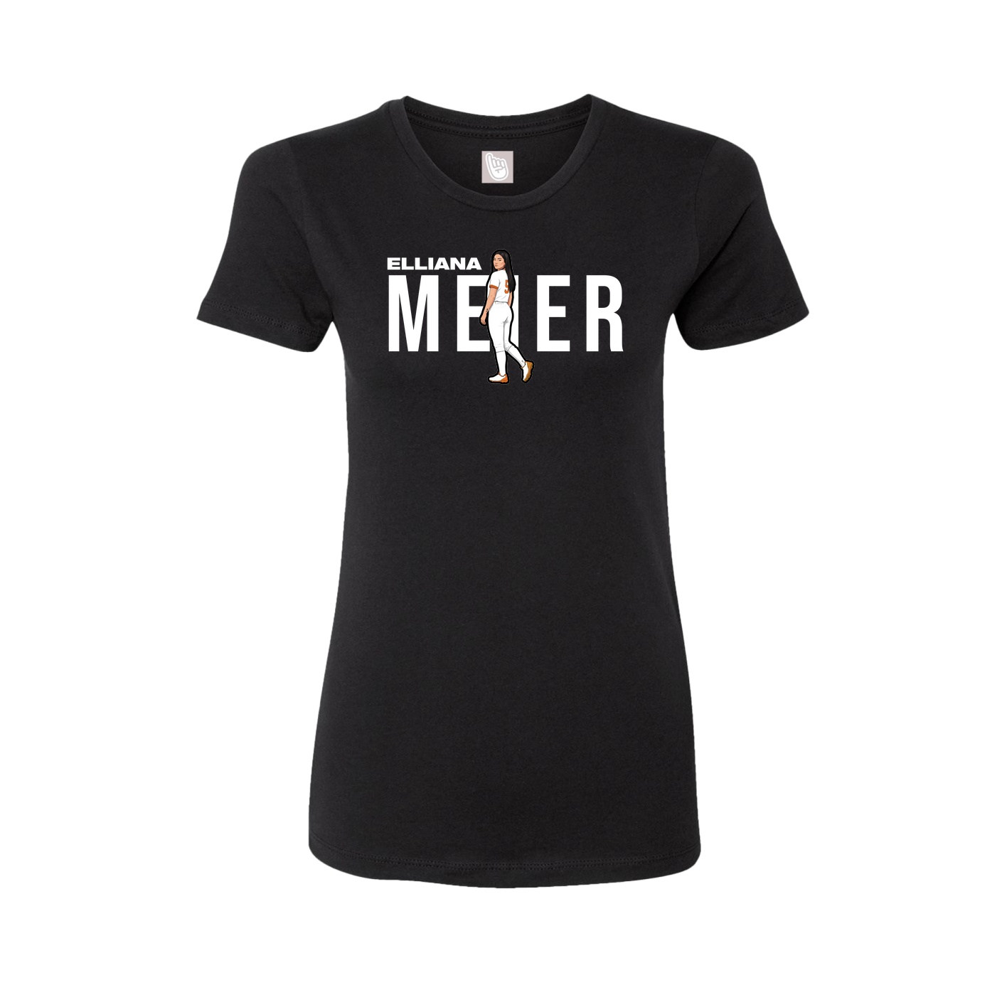 Fitted Women's Tee — Player Name in Black