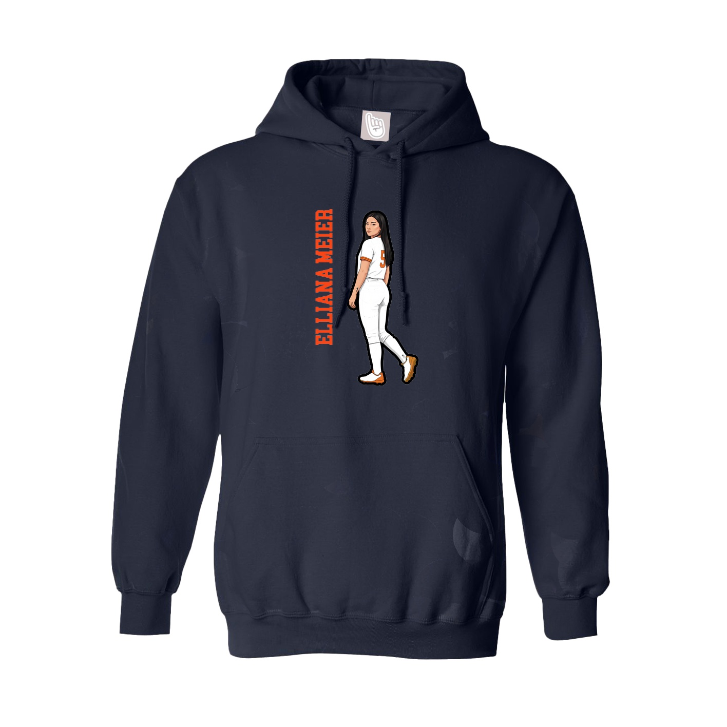 Youth Hoodie — Name Vertical in Navy