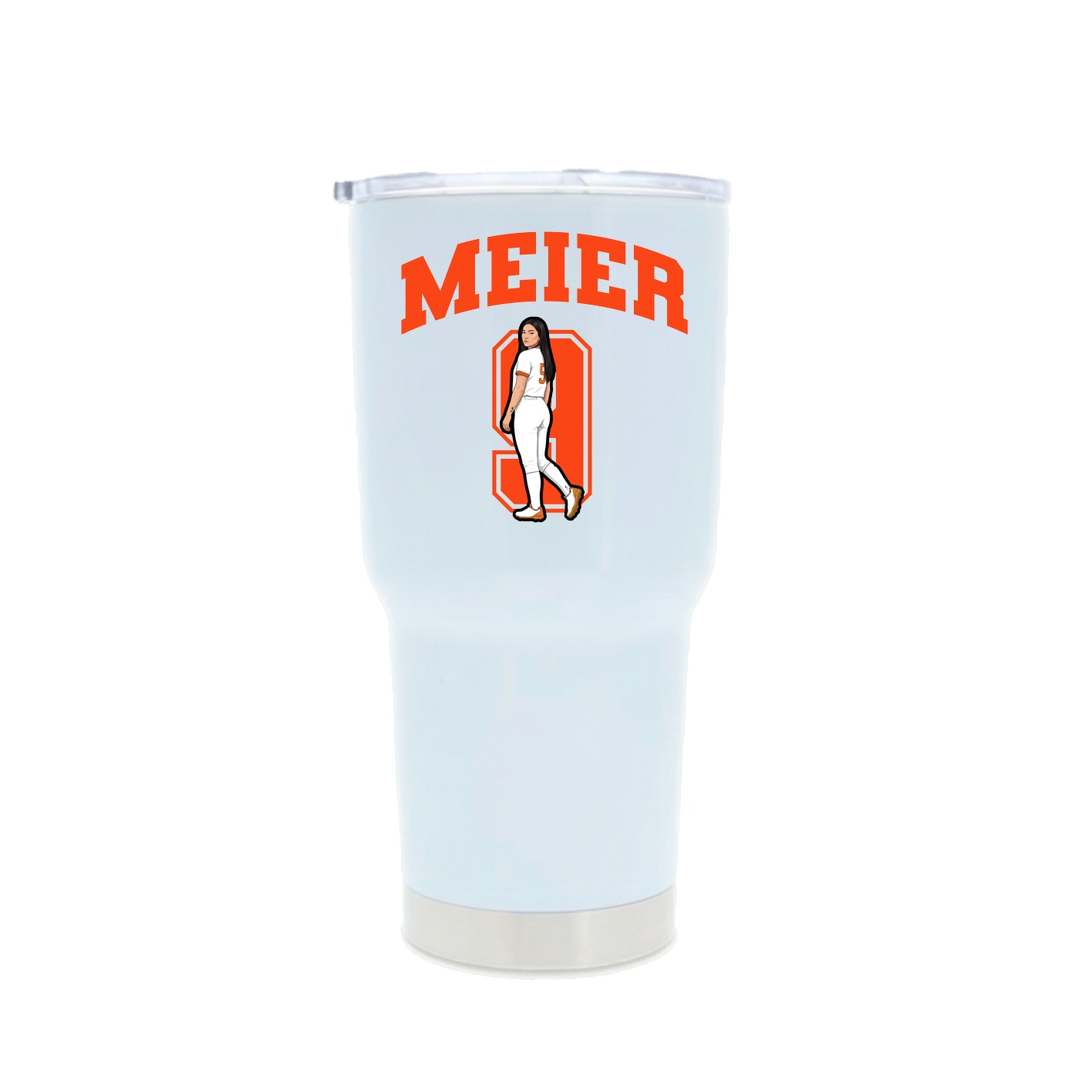 30oz Stainless Steel Tumbler — Number in White