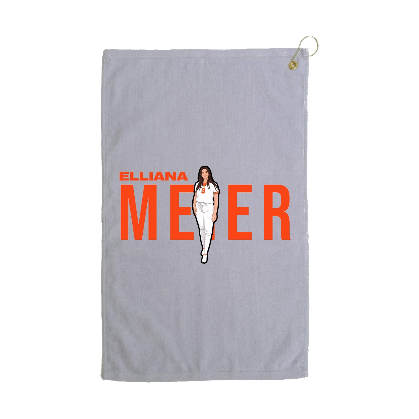 Golf Towel — Player Name in Grey