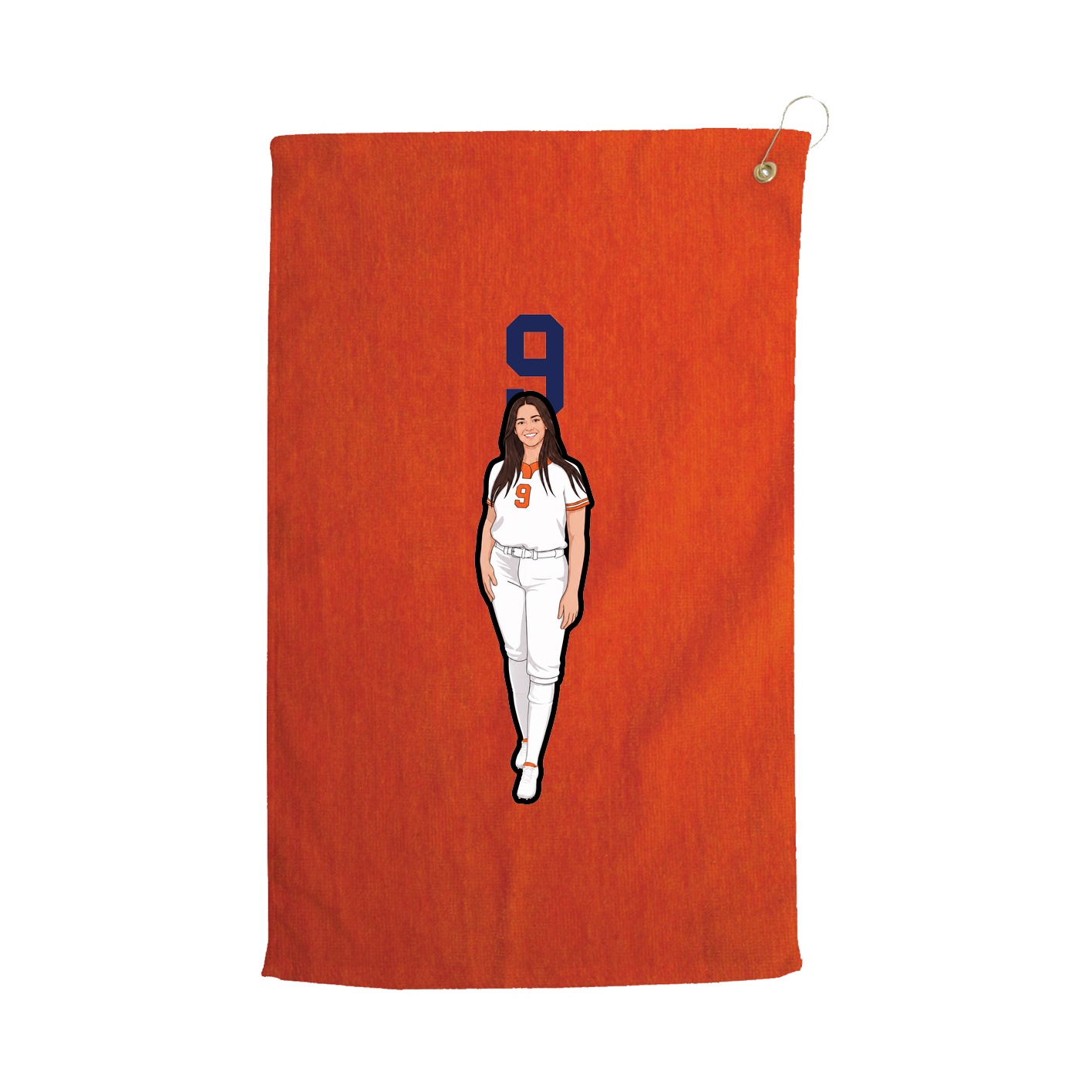 Golf Towel — Number Top in Orange