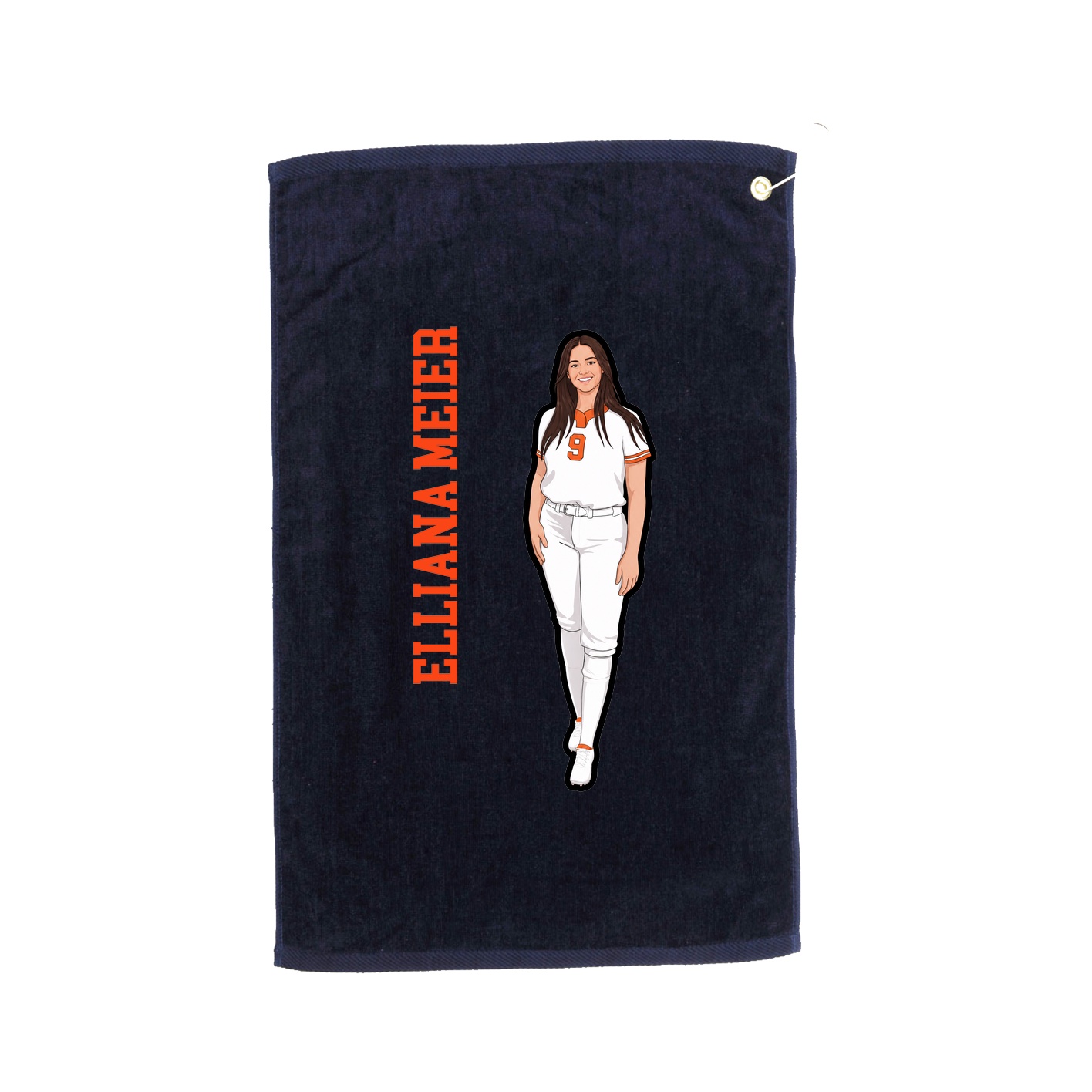 Golf Towel — Name Vertical in Navy