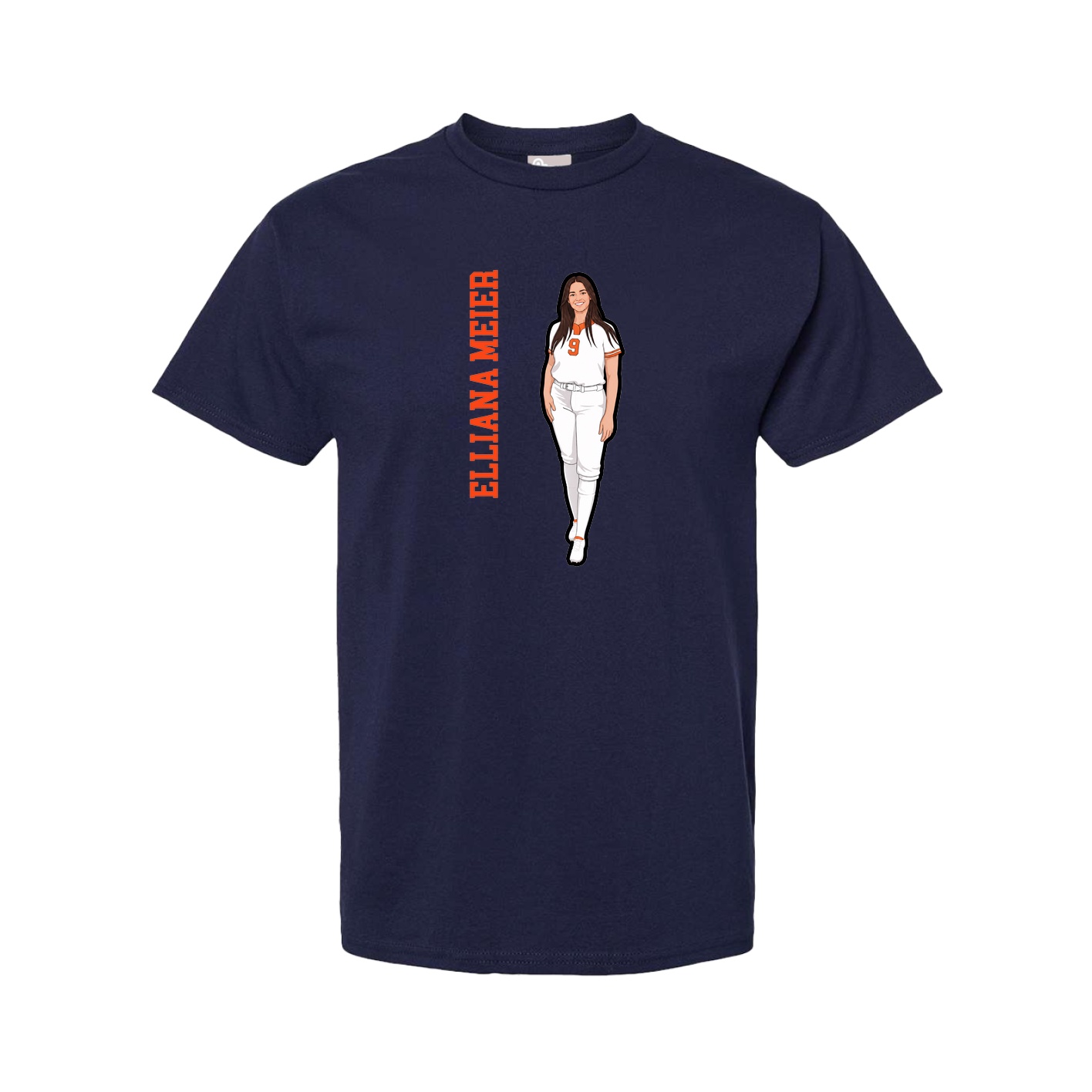 Tee — Name Vertical in Navy