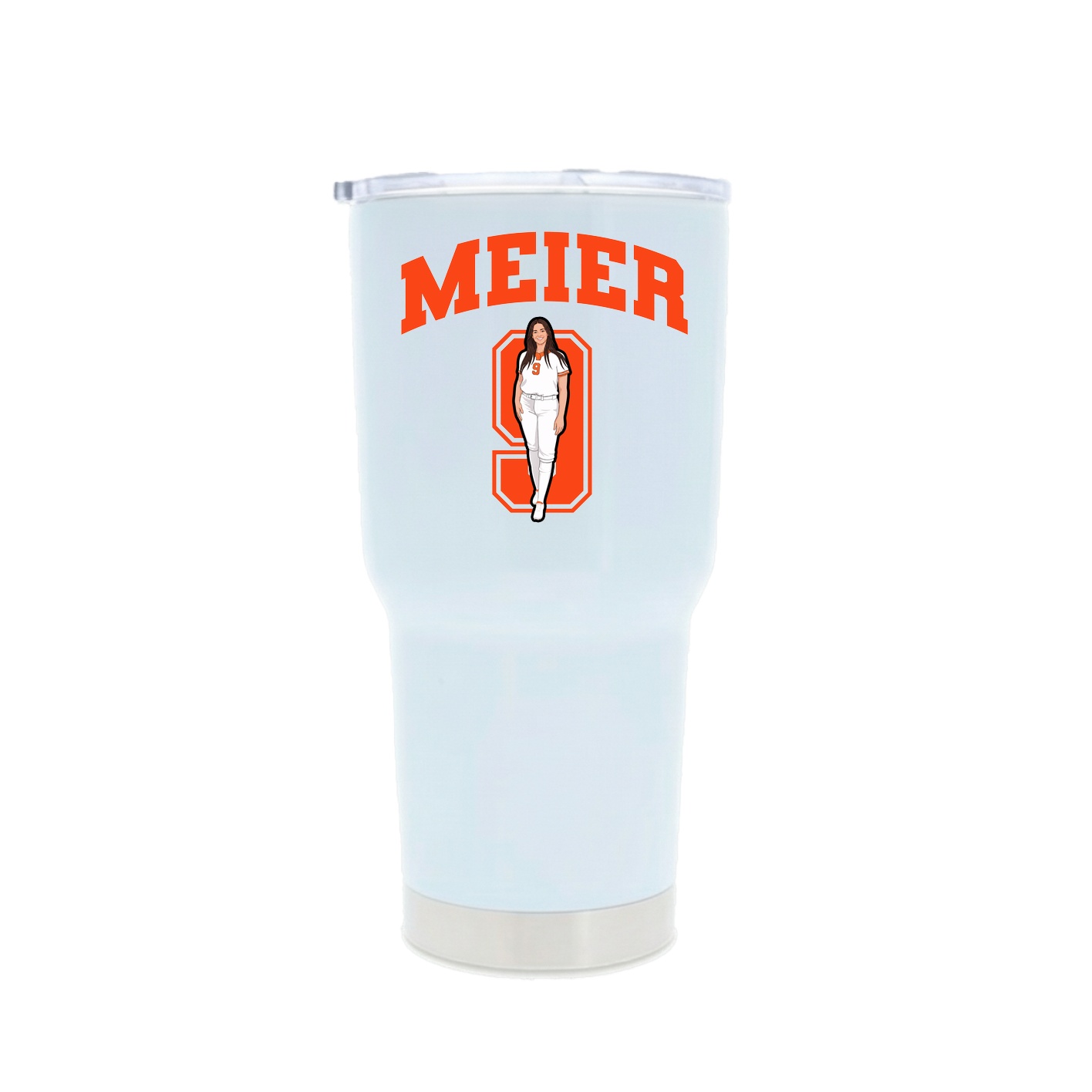 30oz Stainless Steel Tumbler — Number in White