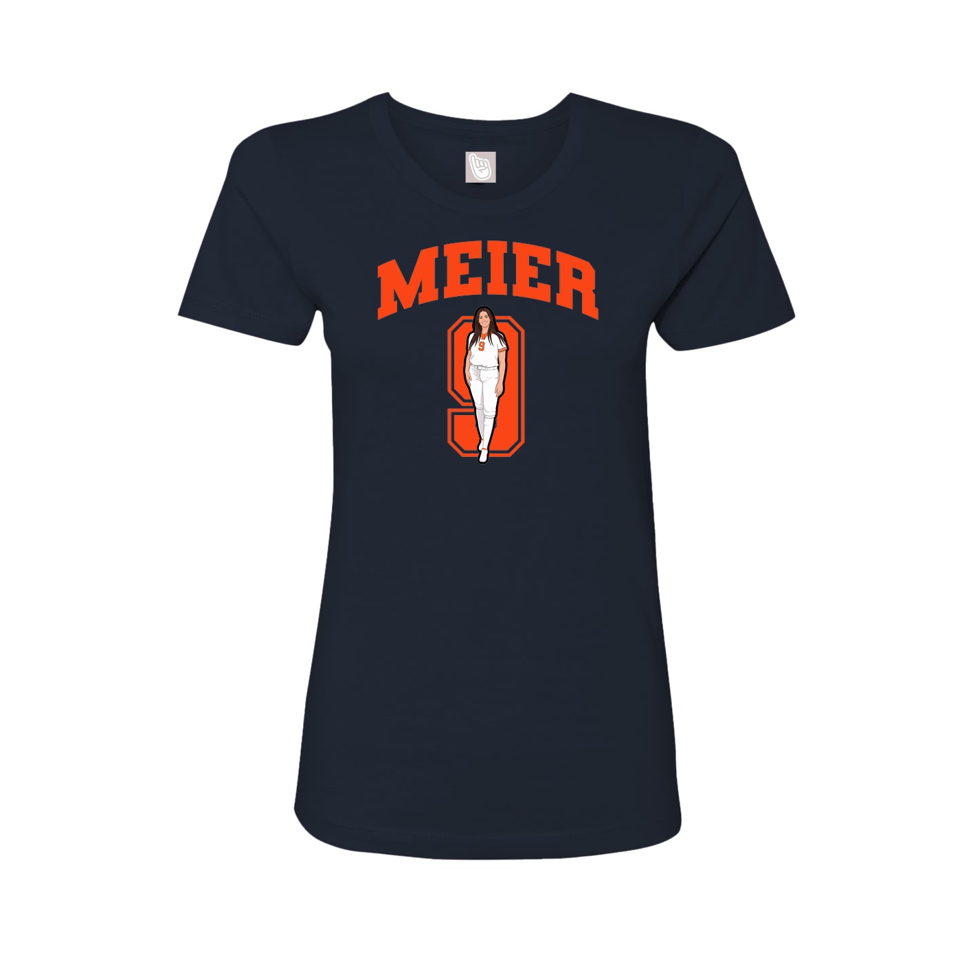 Fitted Women's Tee — Number in Navy