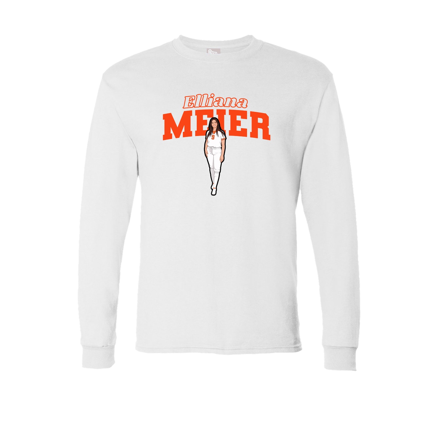 Long Sleeve Tee — Name Arch in White