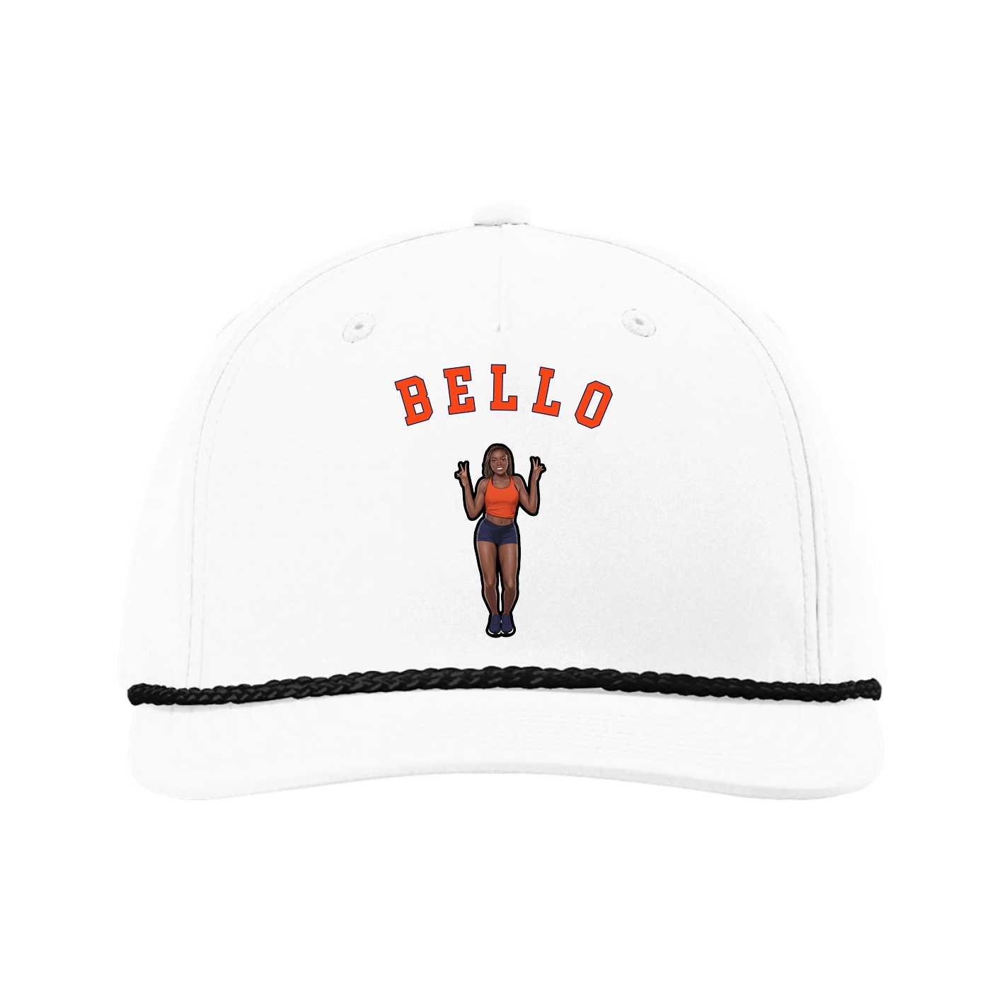 Five-Panel Classic Rope Cap — Shirsey Arch in White