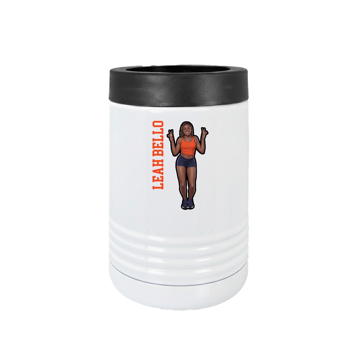 Beverage Holder — Name Vertical in White