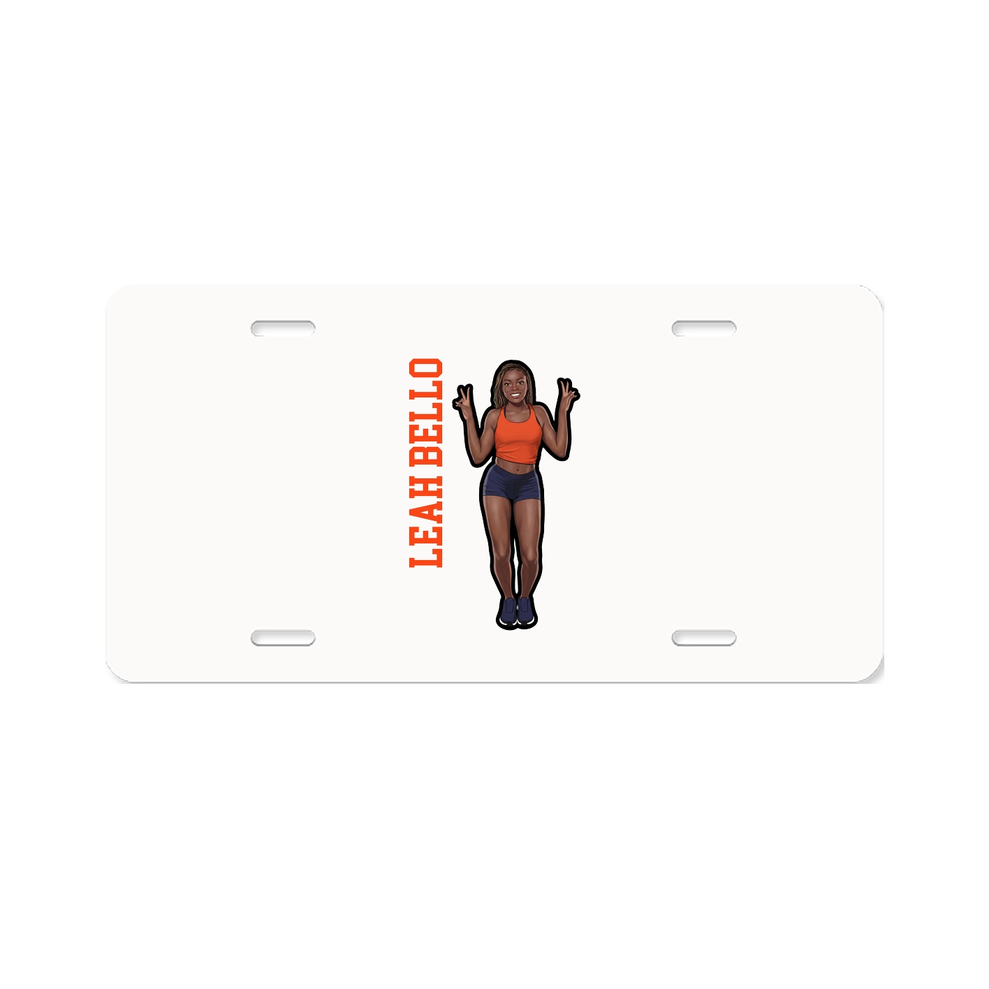 License Plate — Name Vertical in Classic