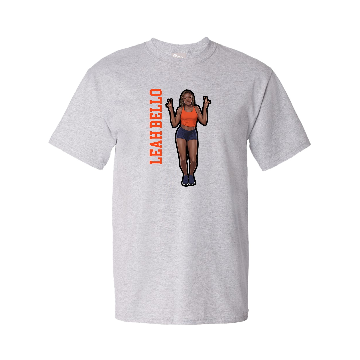 Tee — Name Vertical in Grey