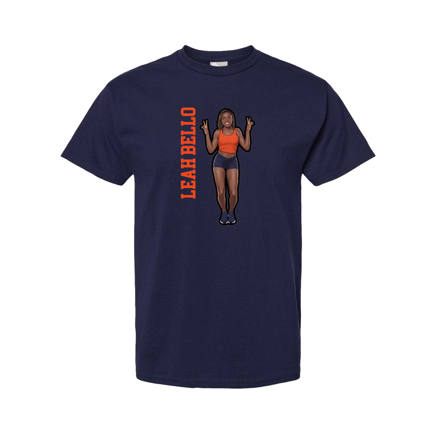 Tee — Name Vertical in Navy