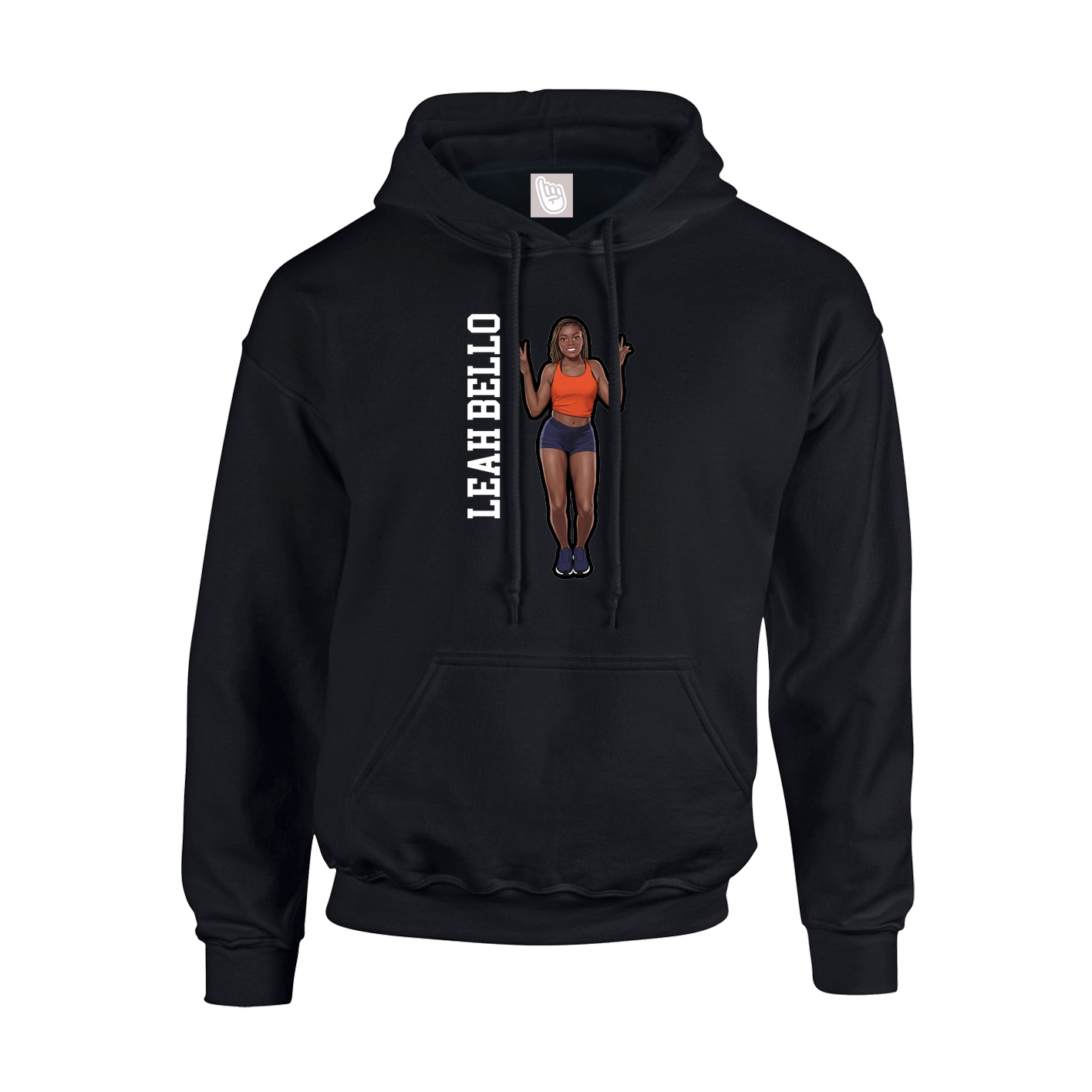 Youth Hoodie — Name Vertical in Black