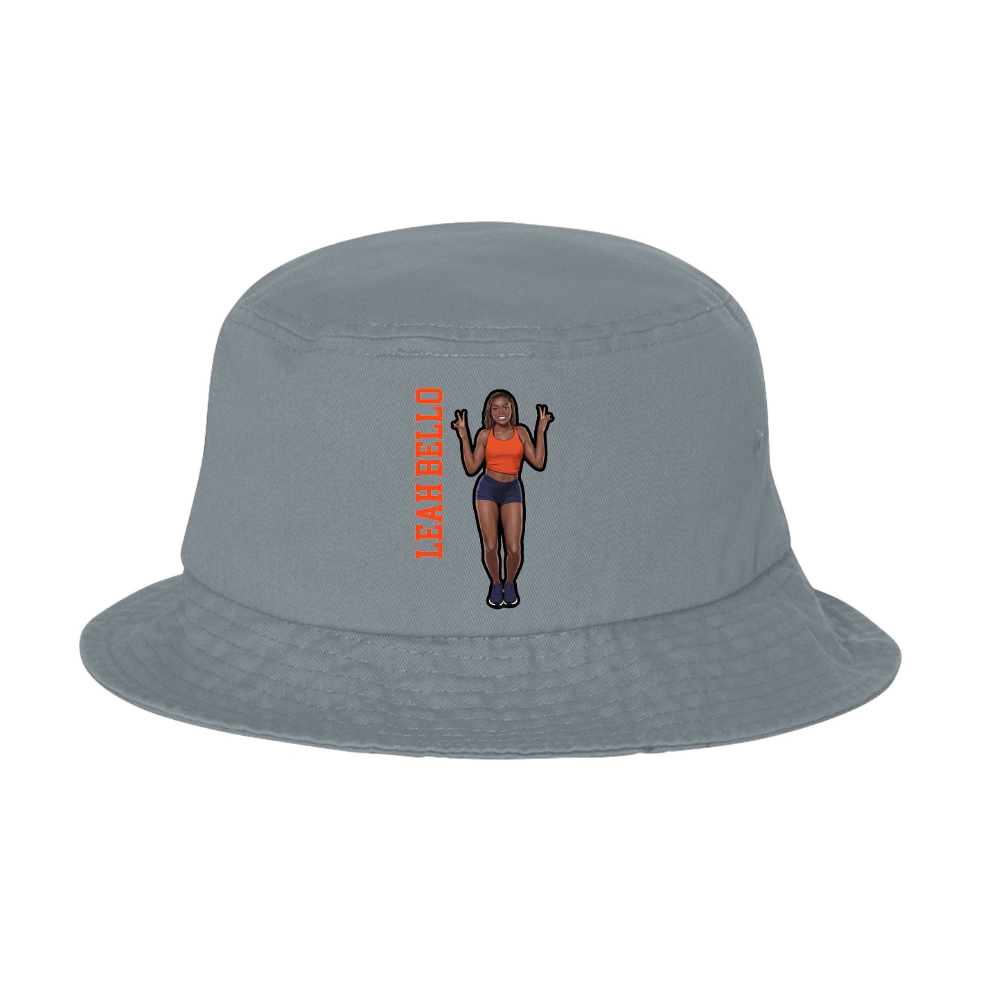 Bucket Cap — Name Vertical in Grey