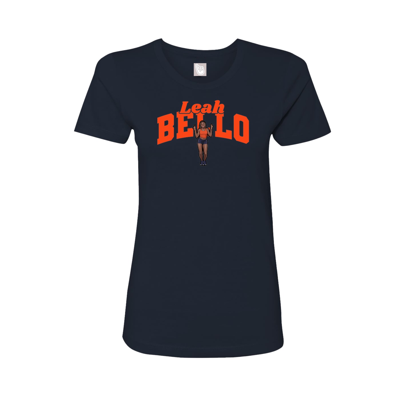Fitted Women's Tee — Signature Arch in Navy