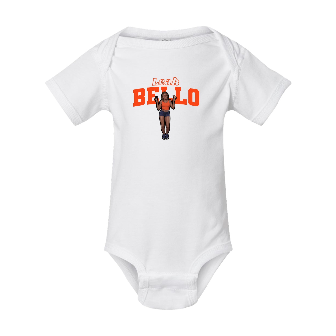 Baby Onesie — Name Arch in White