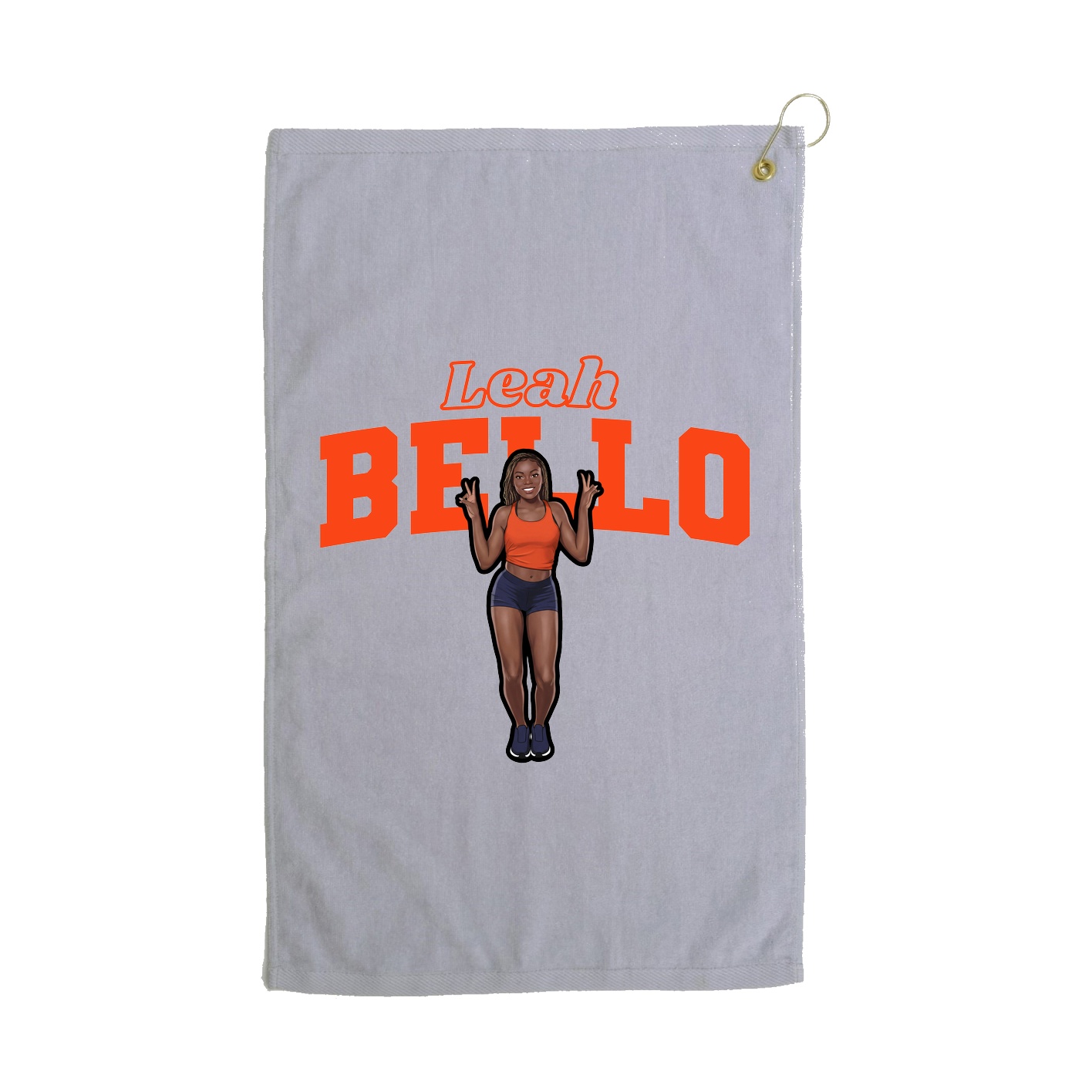 Golf Towel — Name Arch in Grey