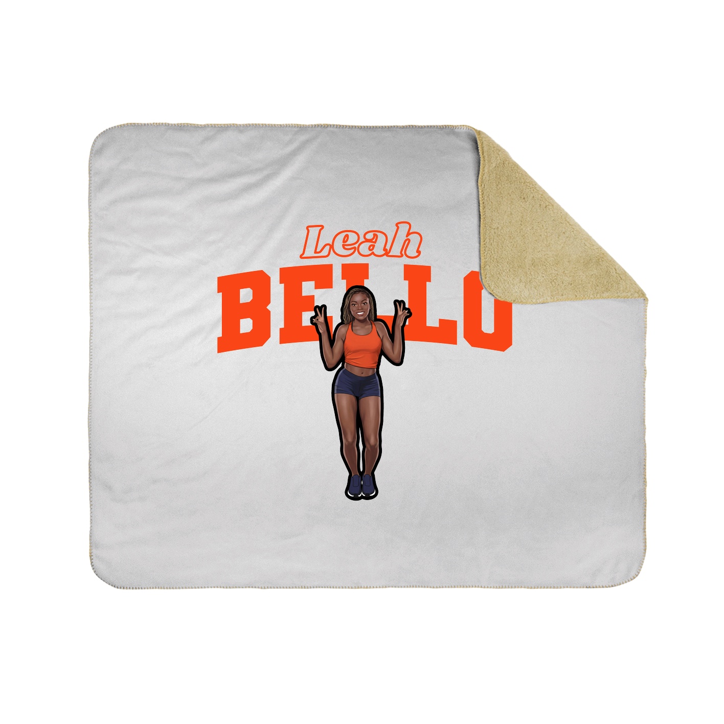 Throw Blanket — Name Arch in White