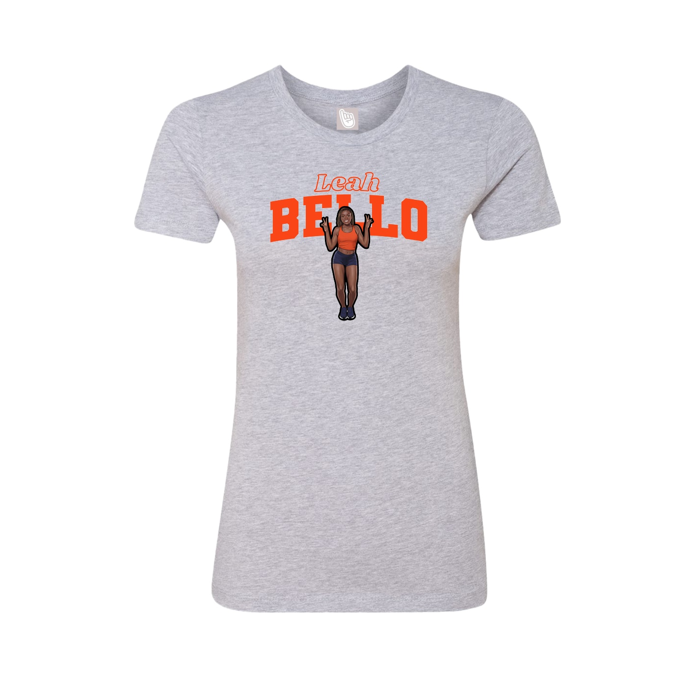 Fitted Women's Tee — Name Arch in Grey