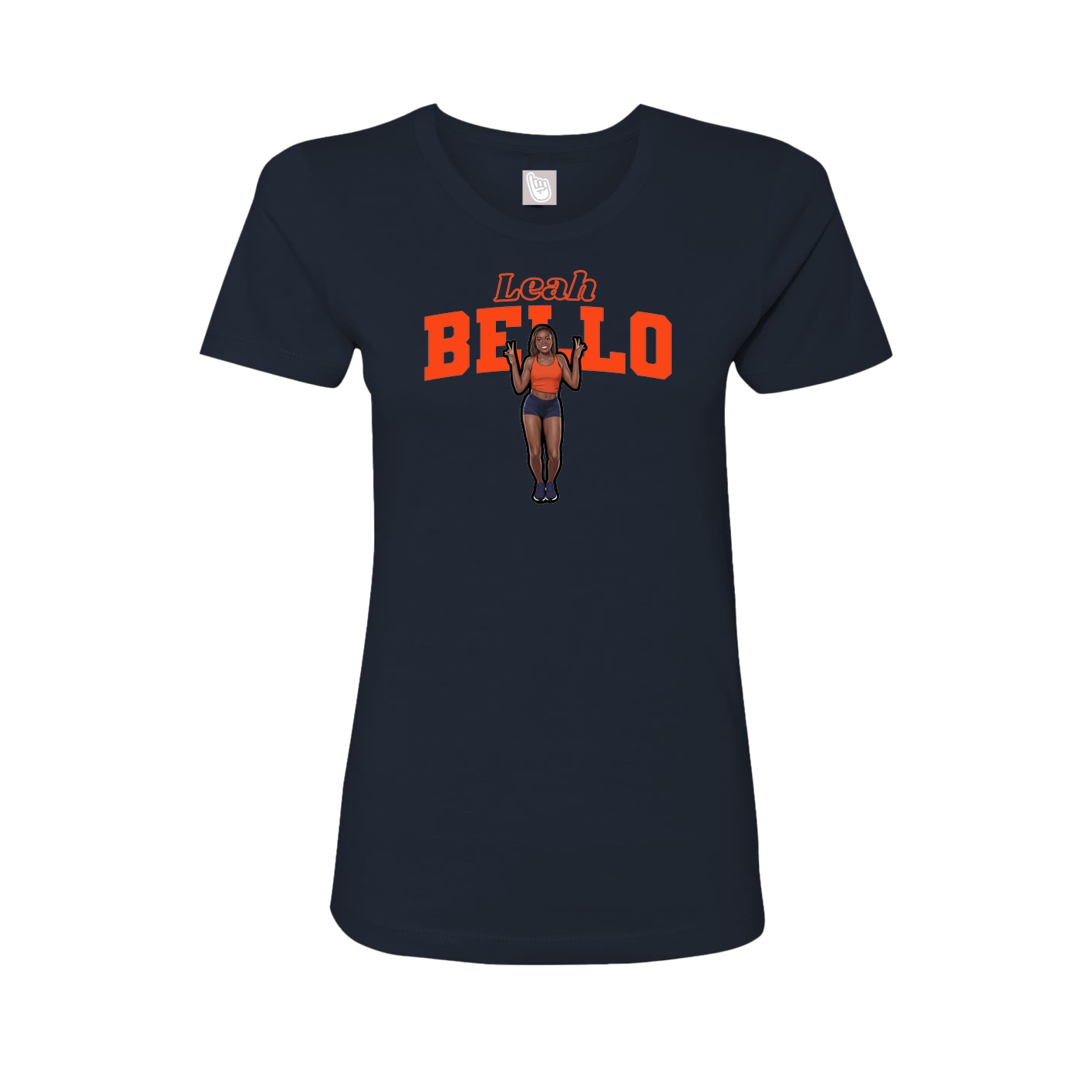 Fitted Women's Tee — Name Arch in Navy