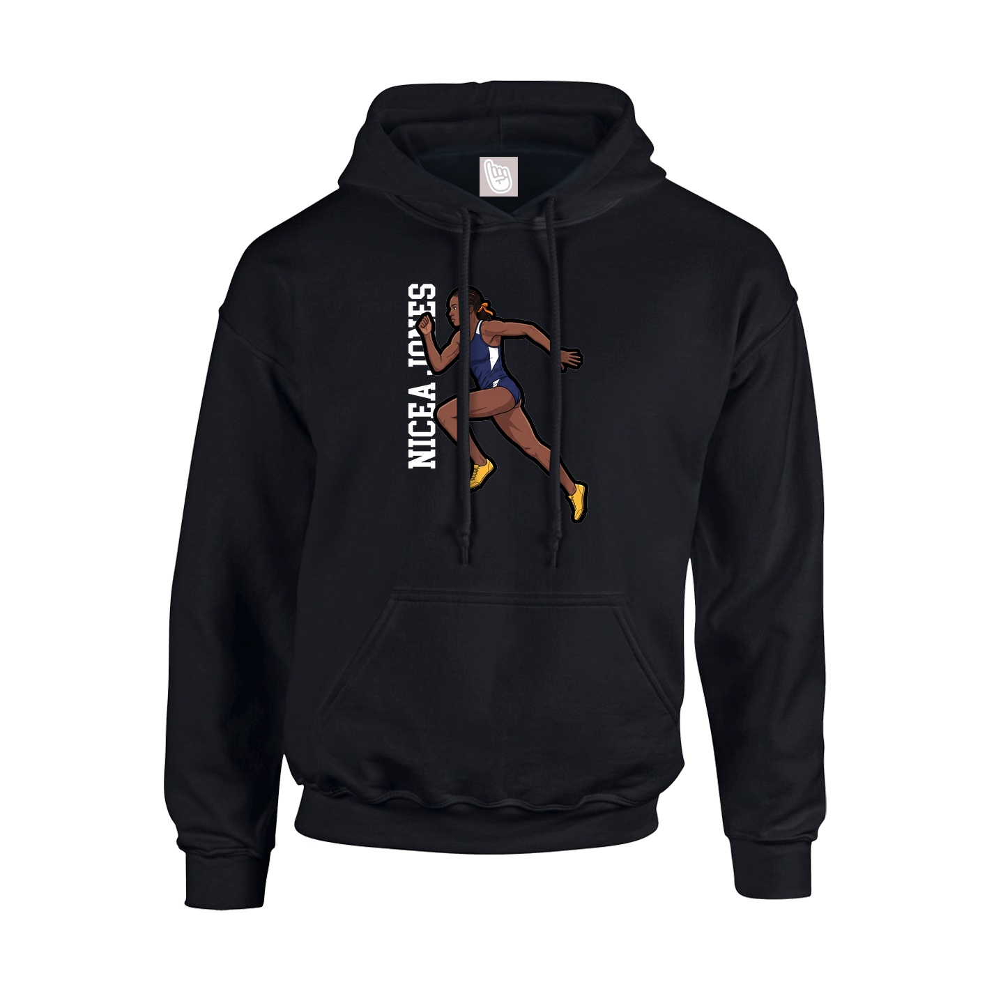 Youth Hoodie — Name Vertical in Black