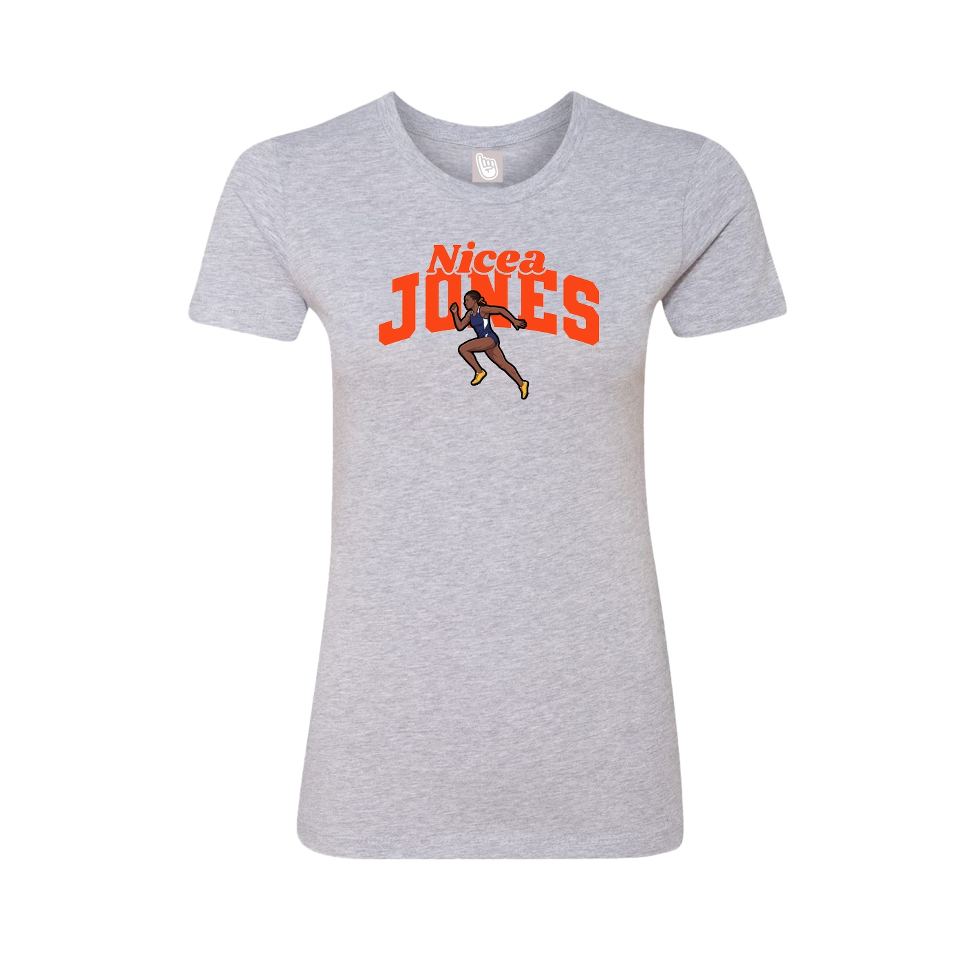 Fitted Women's Tee — Signature Arch in Grey