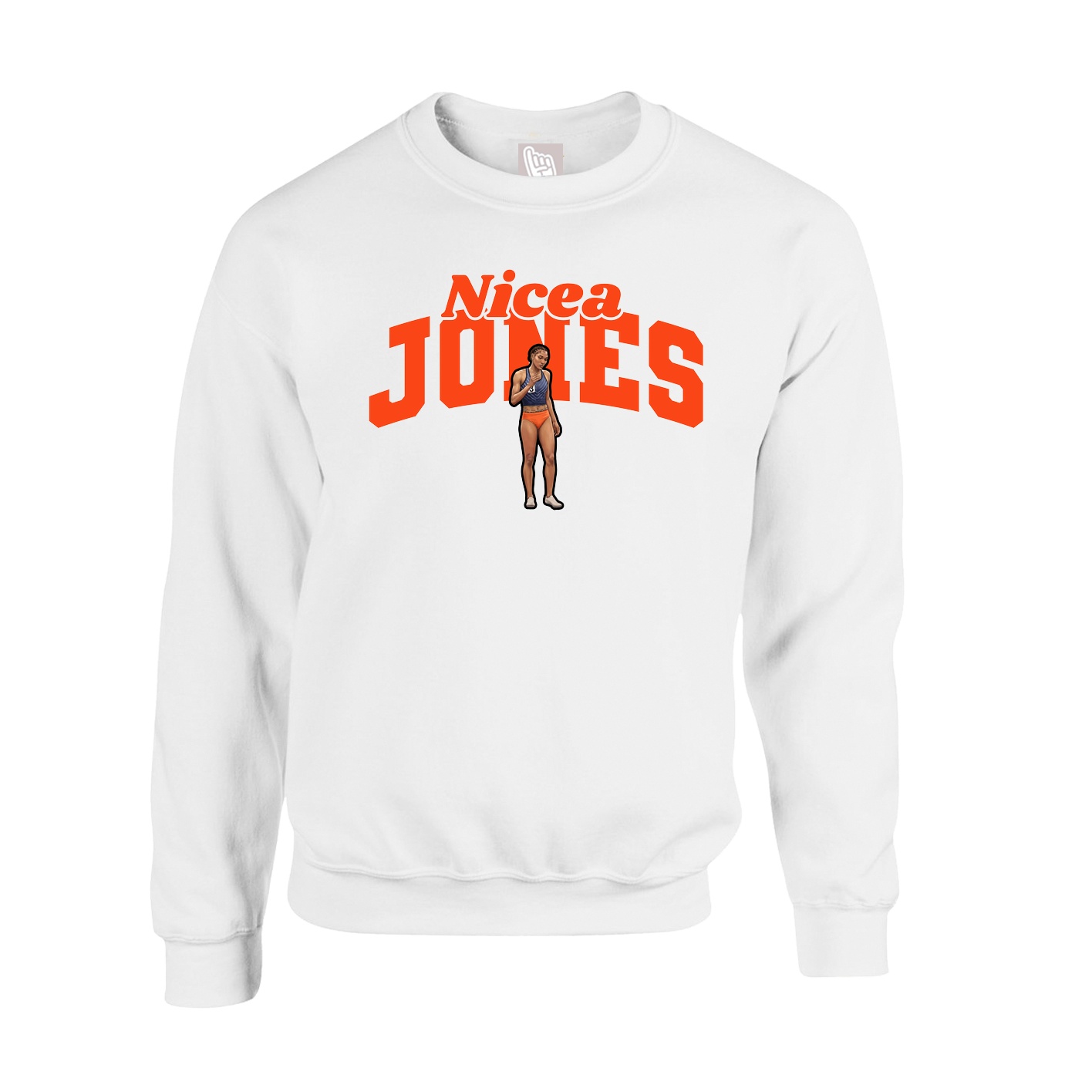 Fleece Crew — Signature Arch in White