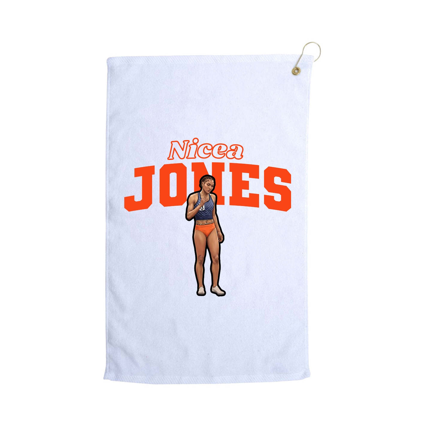 Golf Towel — Name Arch in White