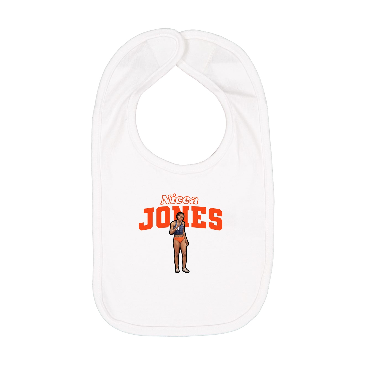 Infant Bib — Name Arch in White