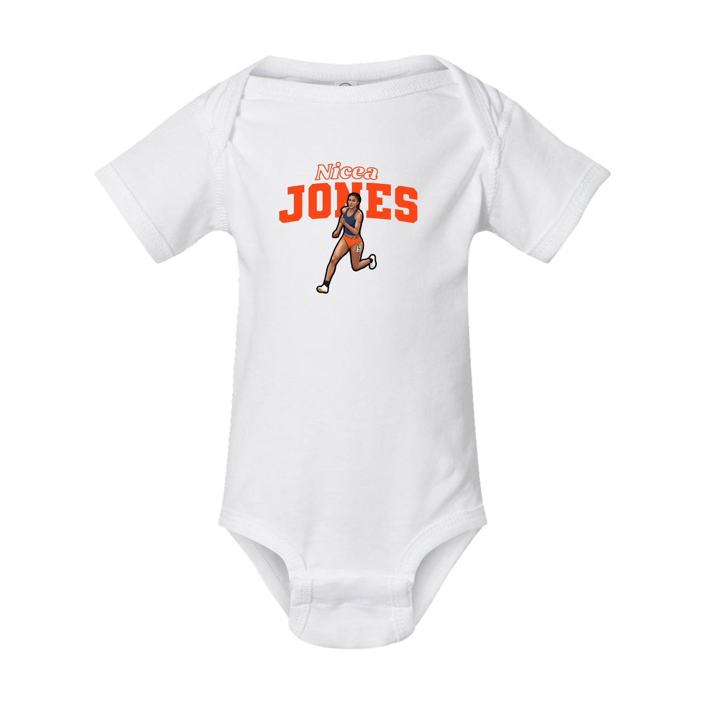 Baby Onesie — Name Arch in White