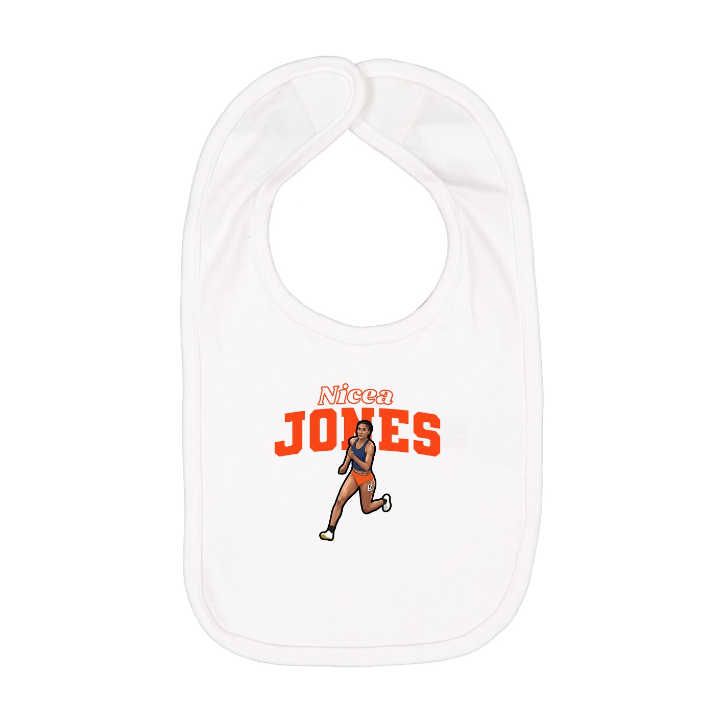 Infant Bib — Name Arch in White