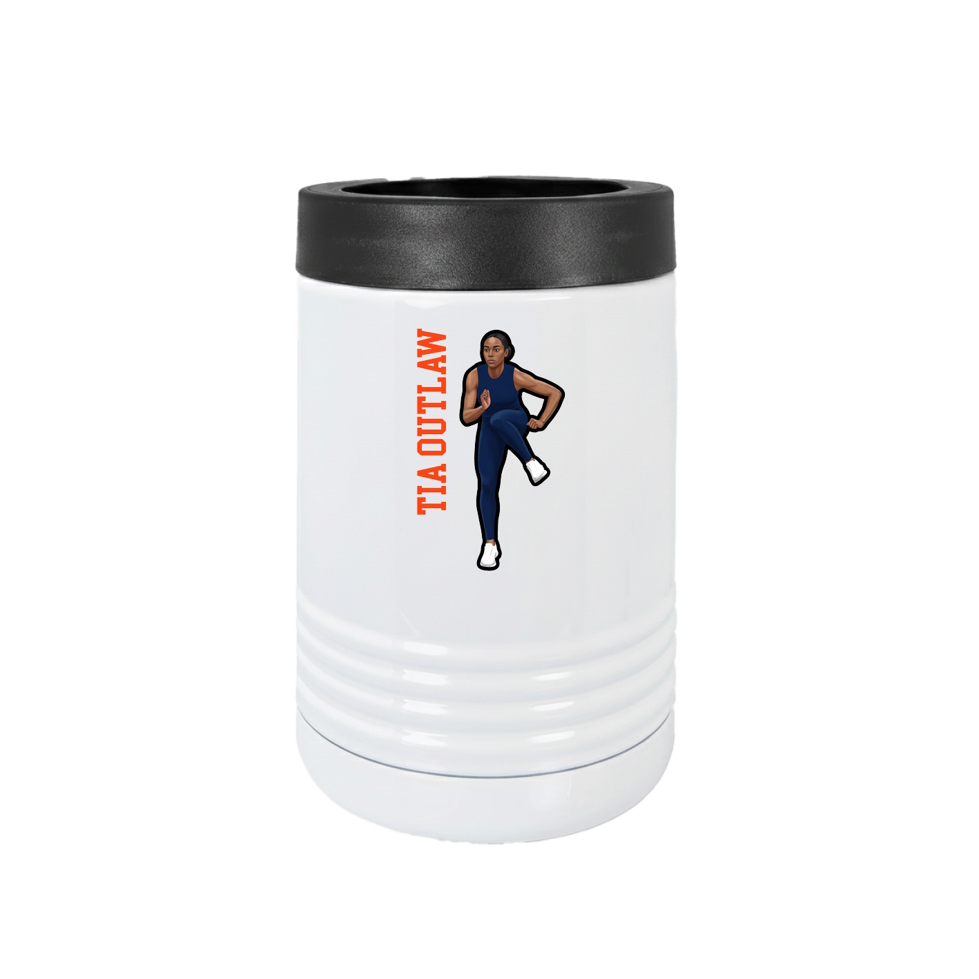Beverage Holder — Name Vertical in White