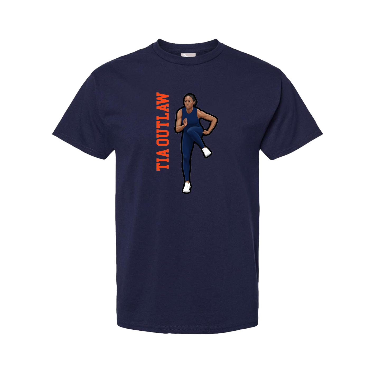 Tee — Name Vertical in Navy