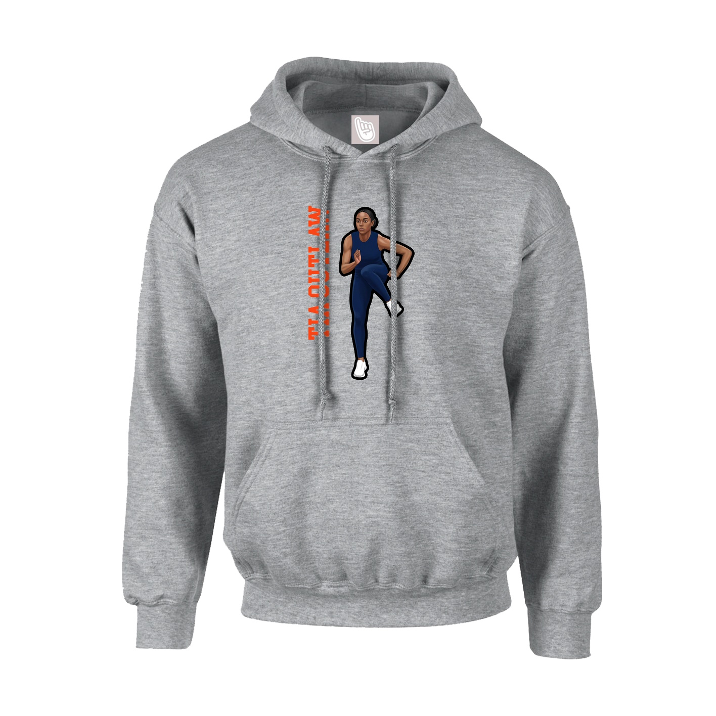 Youth Hoodie — Name Vertical in Grey
