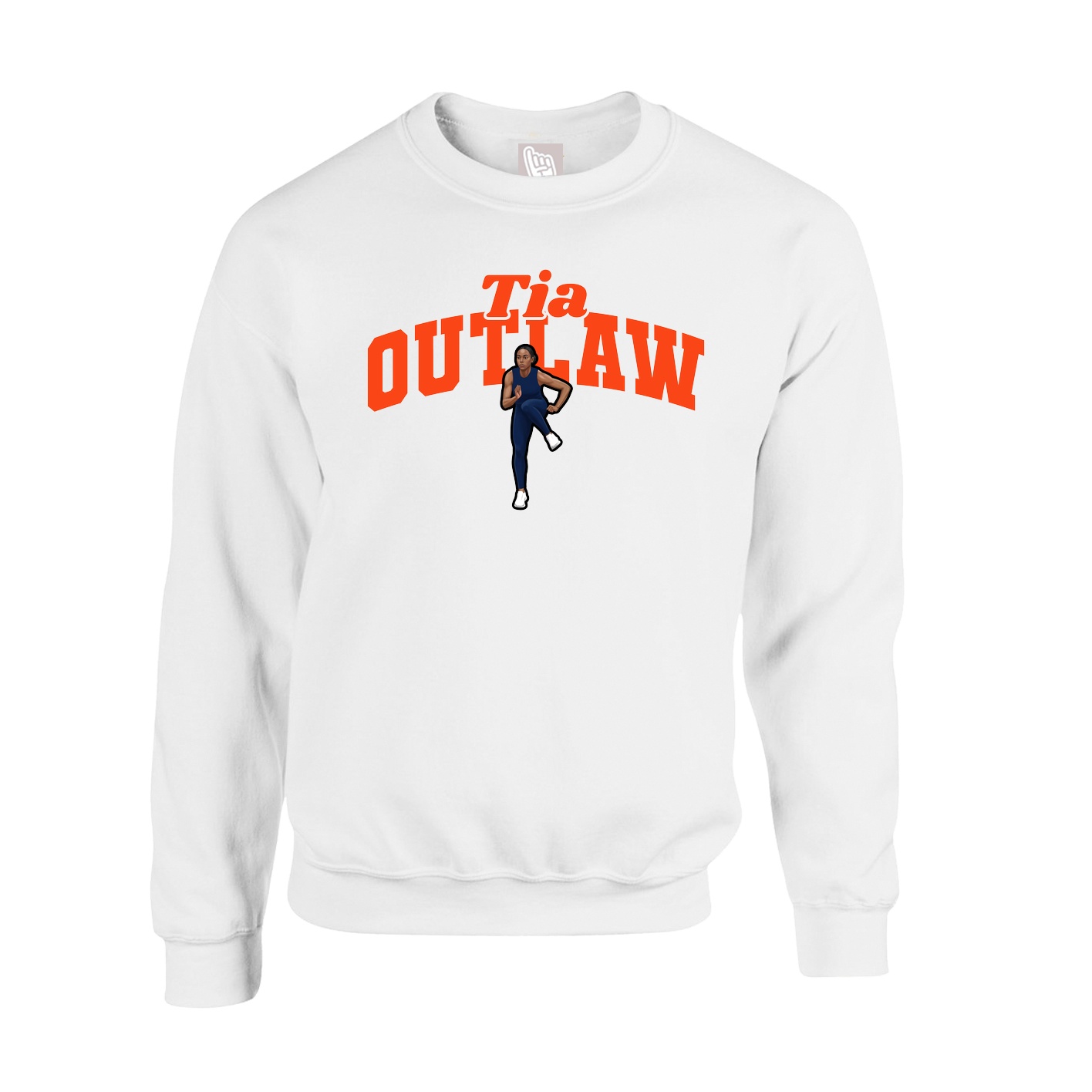 Fleece Crew — Signature Arch in White