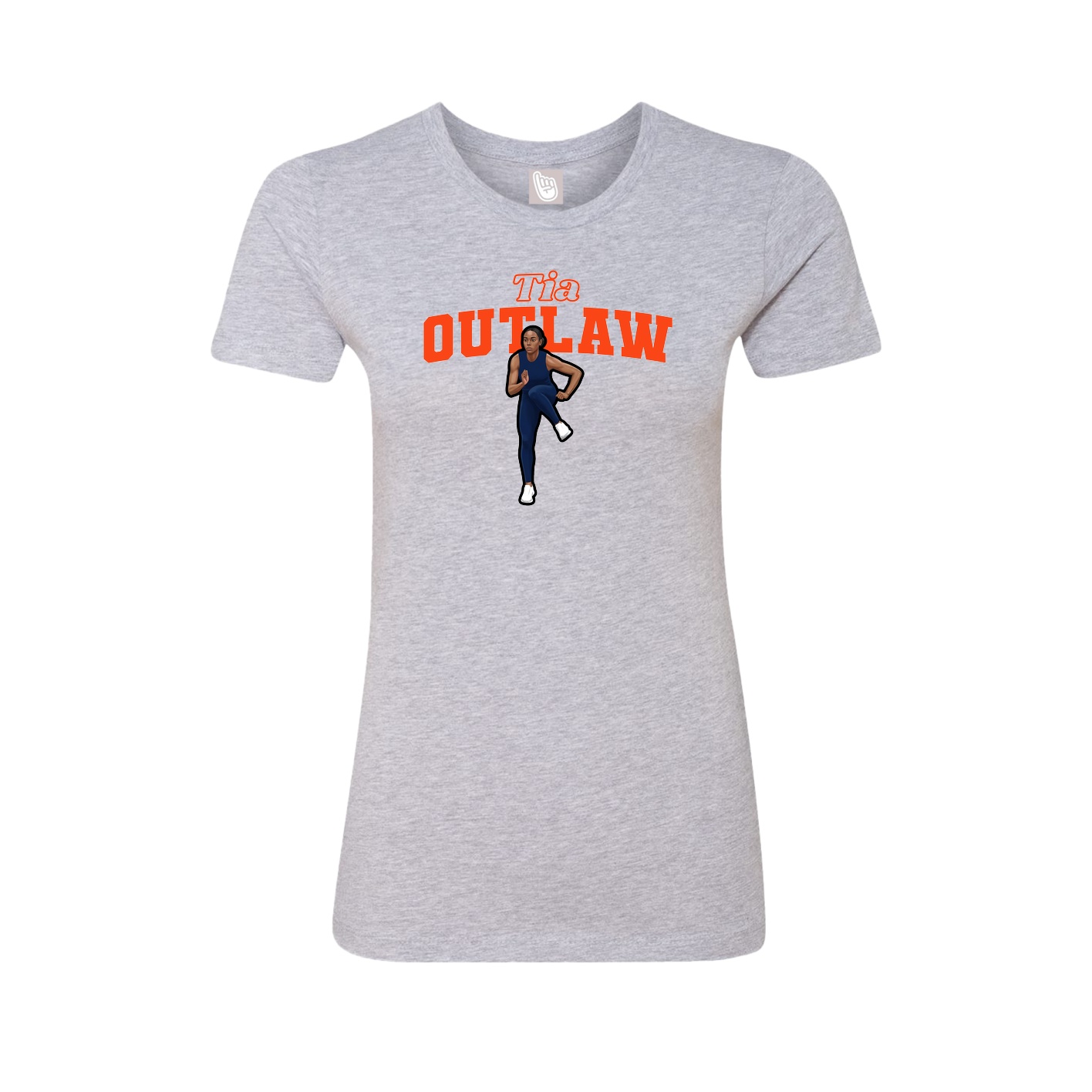Fitted Women's Tee — Name Arch in Grey