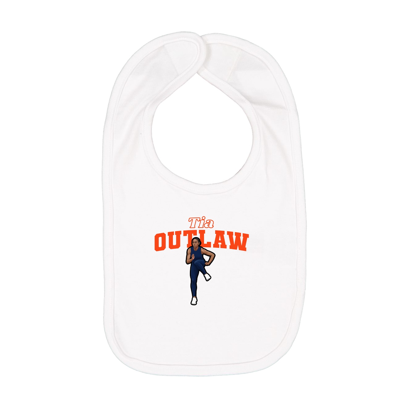 Infant Bib — Name Arch in White